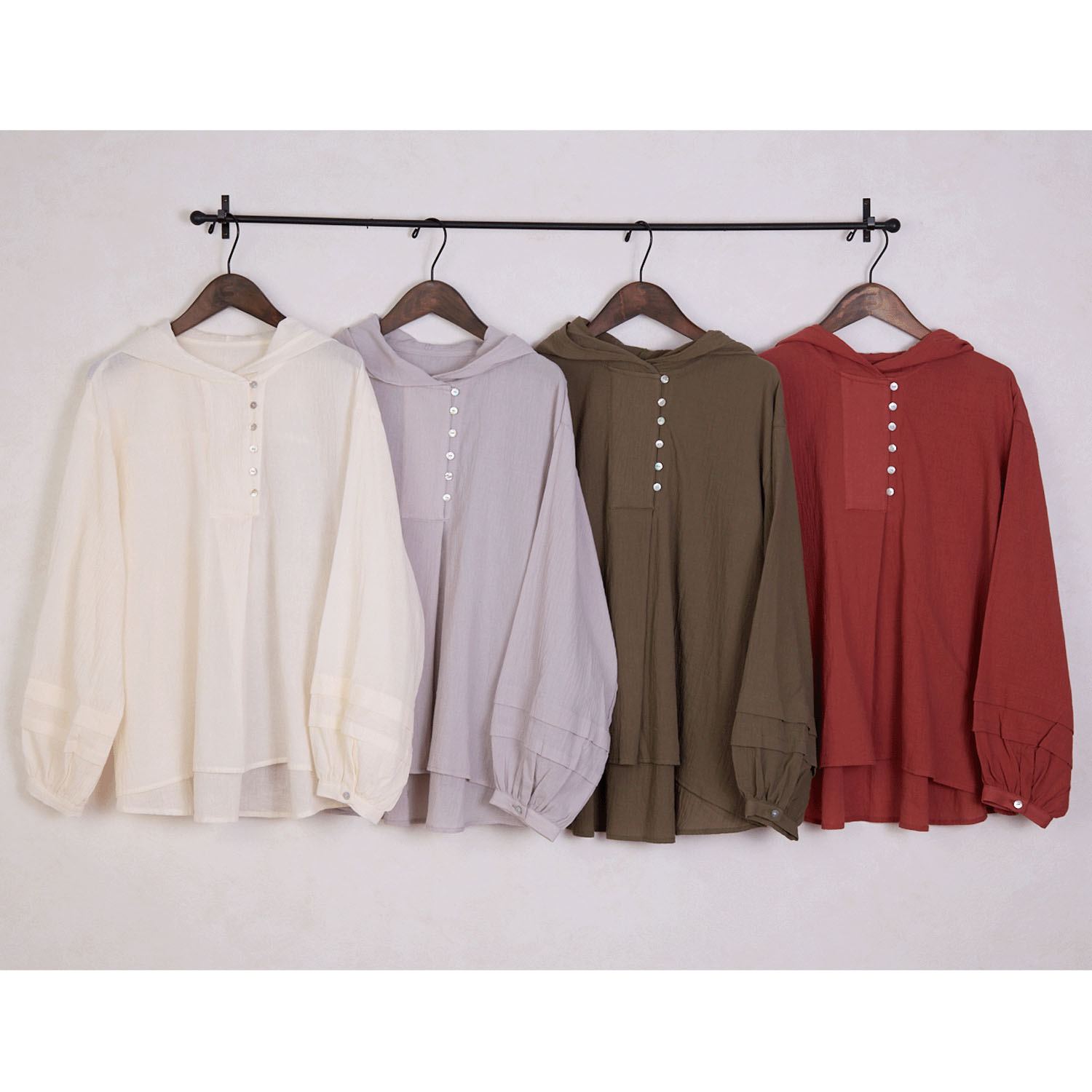 Le ciel a tempsdoux 綿クレープチュニック - 画像2