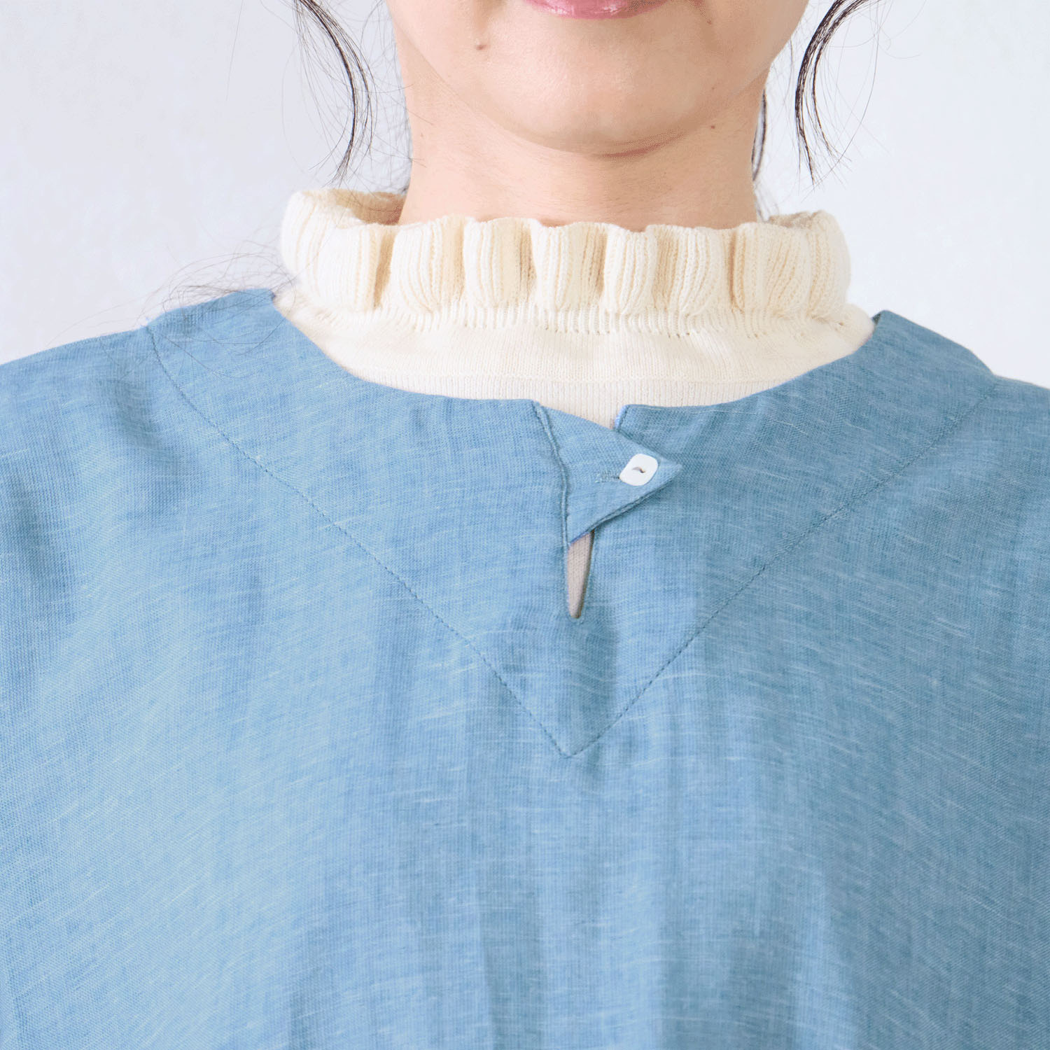 Le ciel a tempsdoux ガーゼシャンブレーブラウス - 画像8