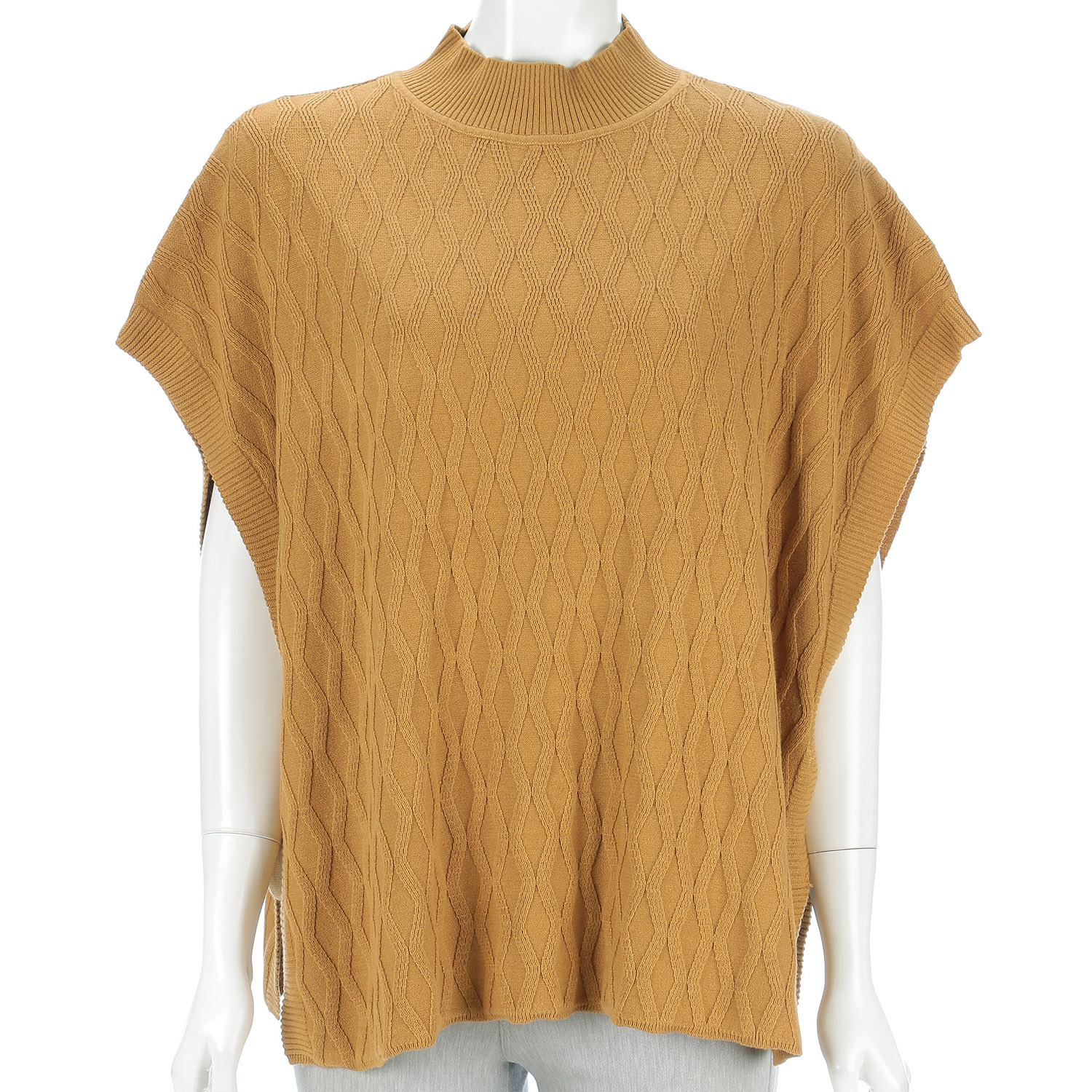 teMite 綿ニット模様編みベスト - 画像15