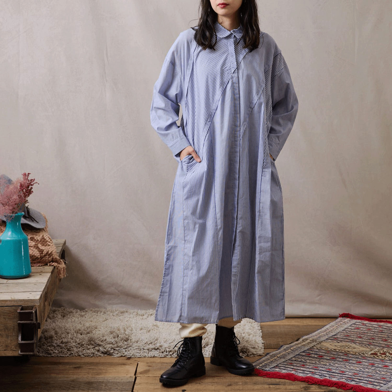 teMite 個性派シャツワンピース - 画像6