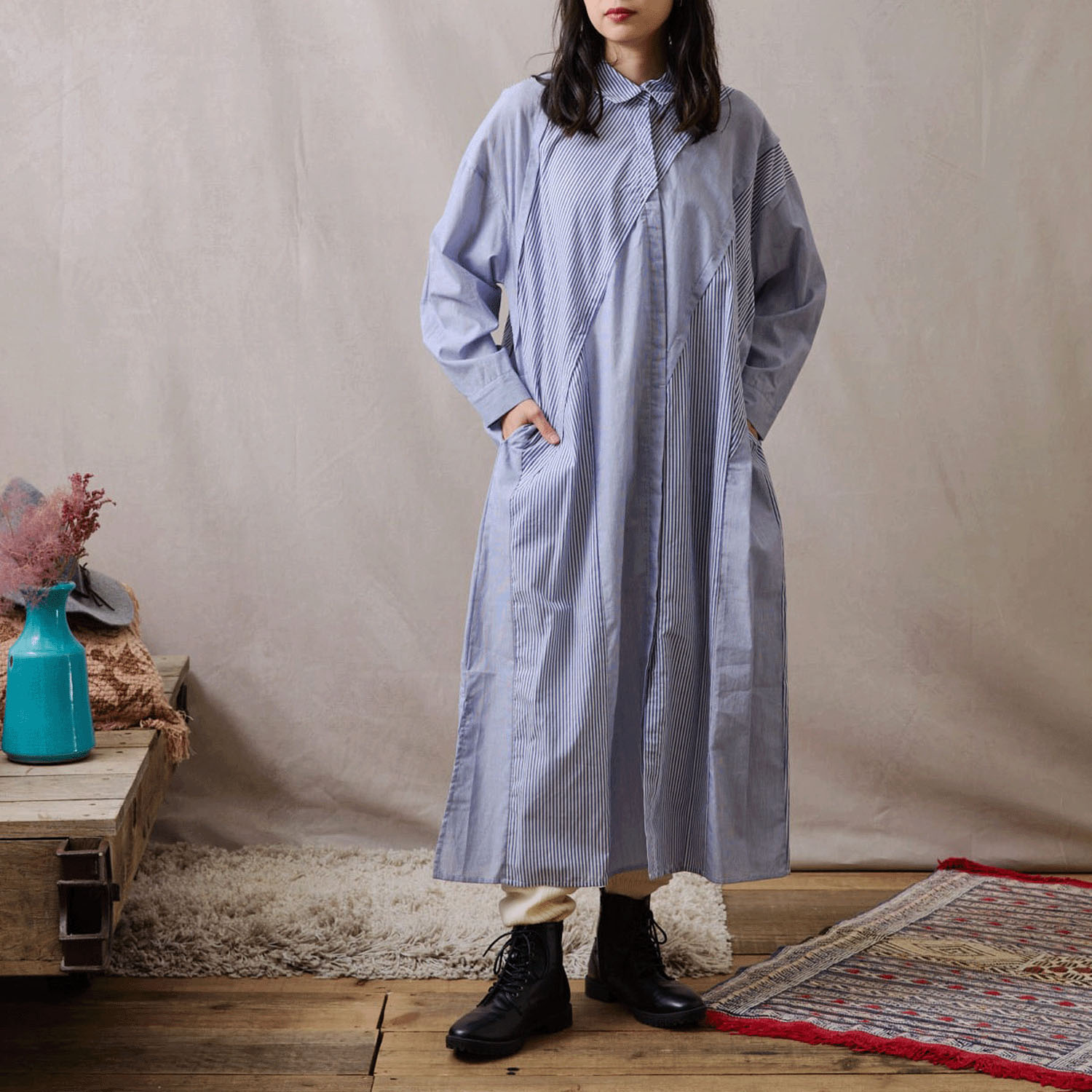 teMite 個性派シャツワンピース - 画像1