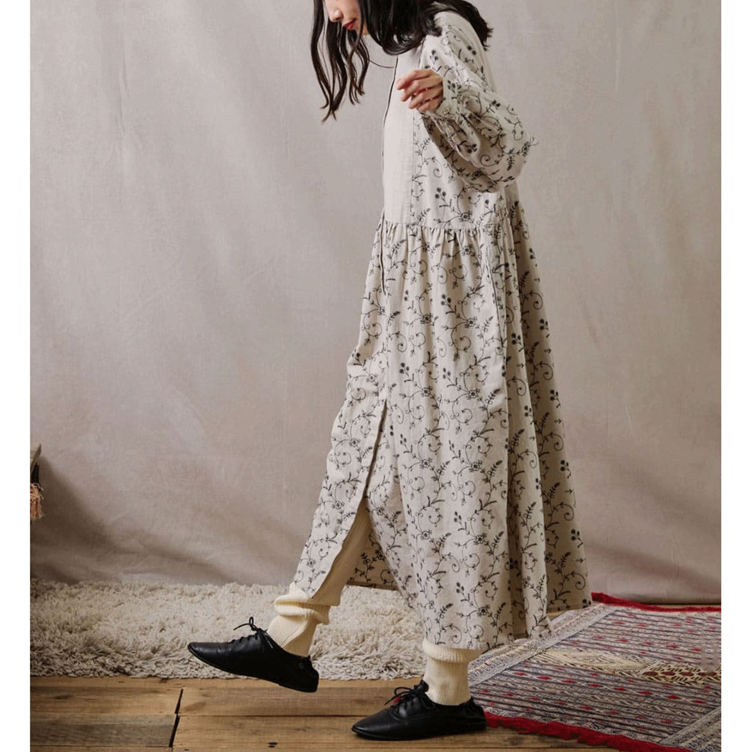 【Insta Live】teMite 綿麻刺繍ワンピース - 画像6