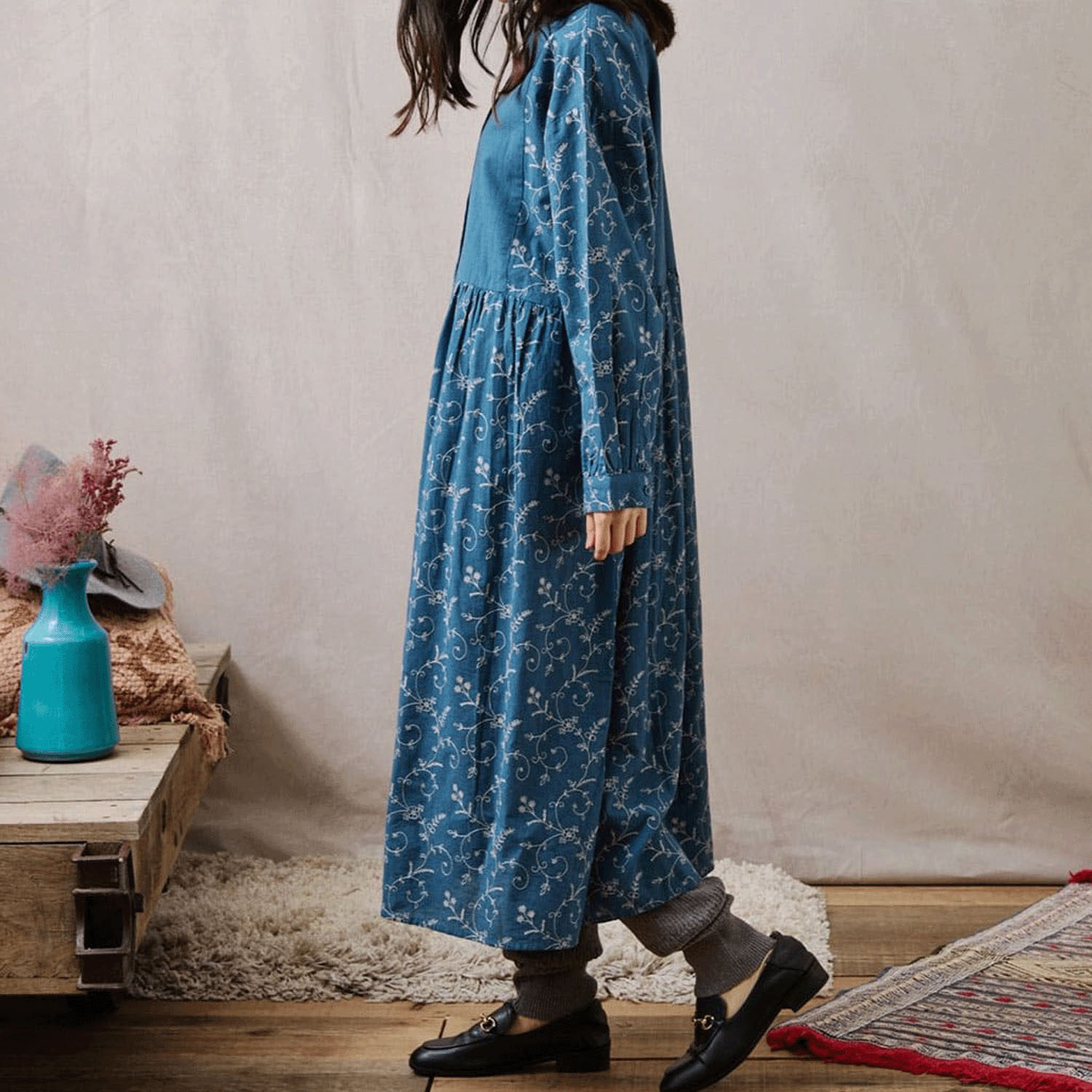 【Insta Live】teMite 綿麻刺繍ワンピース - 画像8