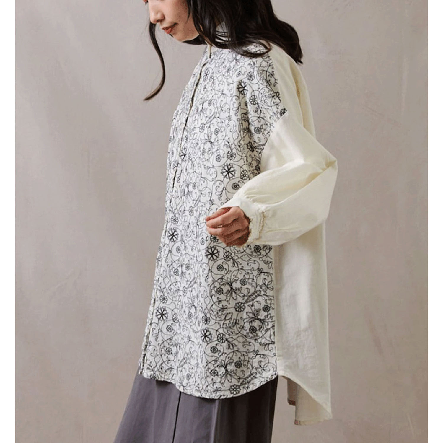 teMite フロント刺繍シャツチュニック - 画像11