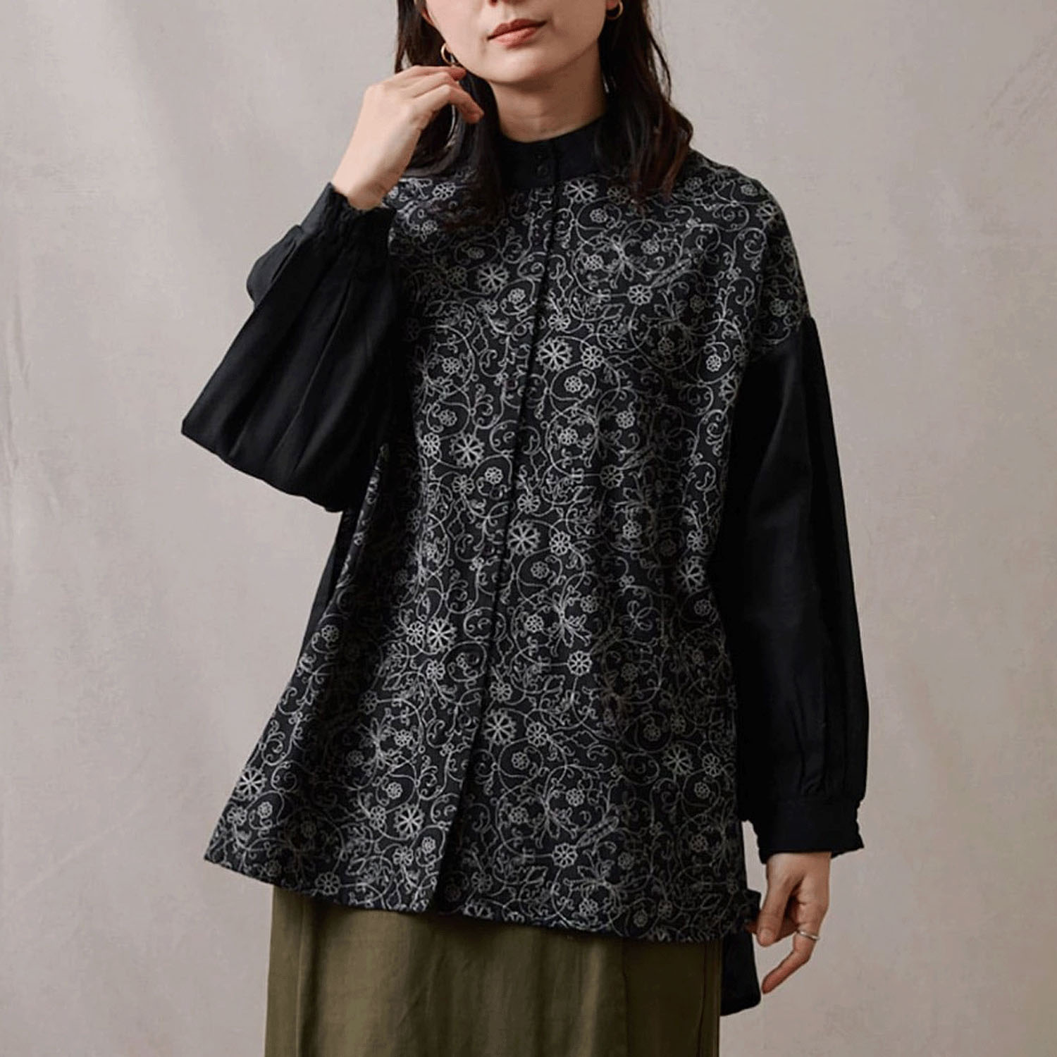 teMite フロント刺繍シャツチュニック - 画像6