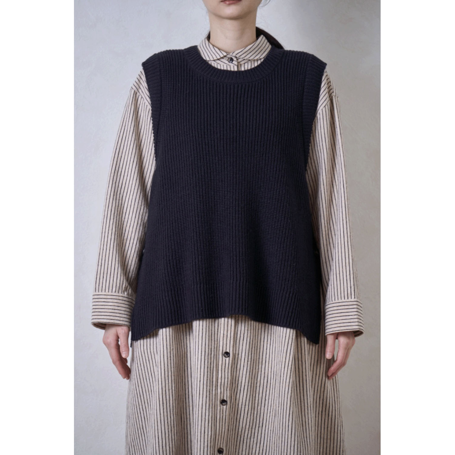 le ciel de demain ウール混ニットベスト