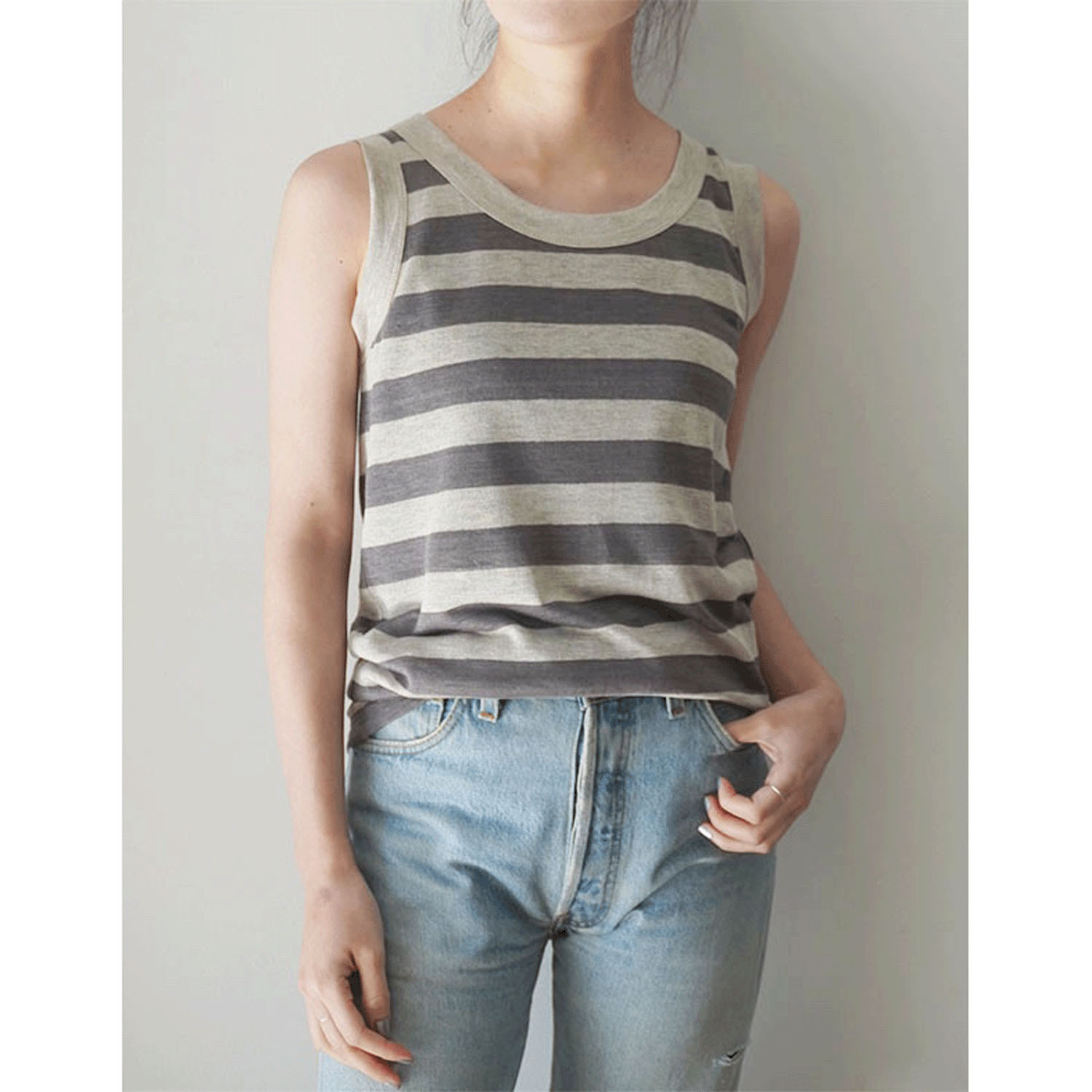 【Insta Live】mao made スタンダード しましまタンクトップ - 画像3