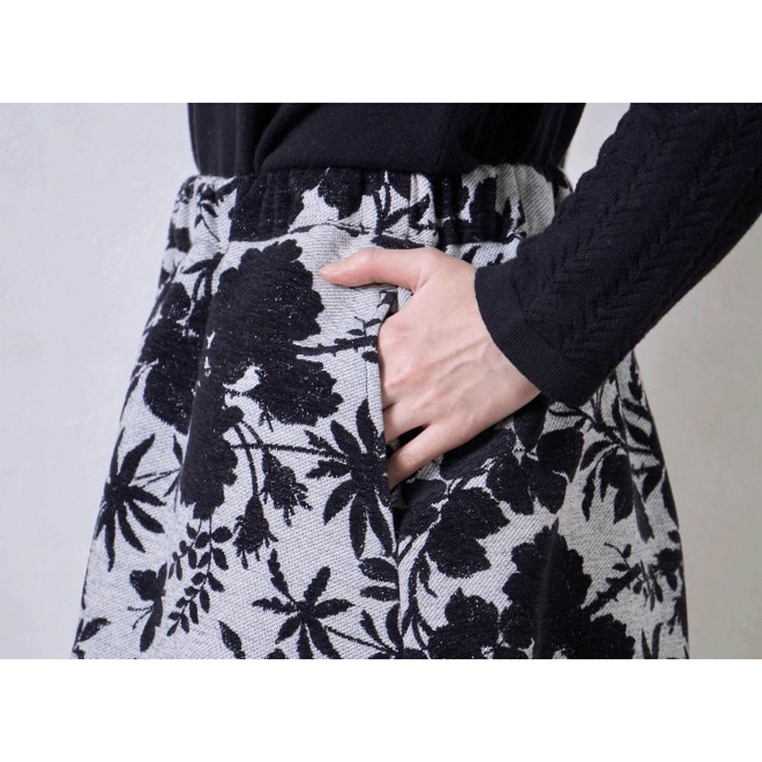 le ciel a tempsdoux シェニールジャカードスカート - 画像9