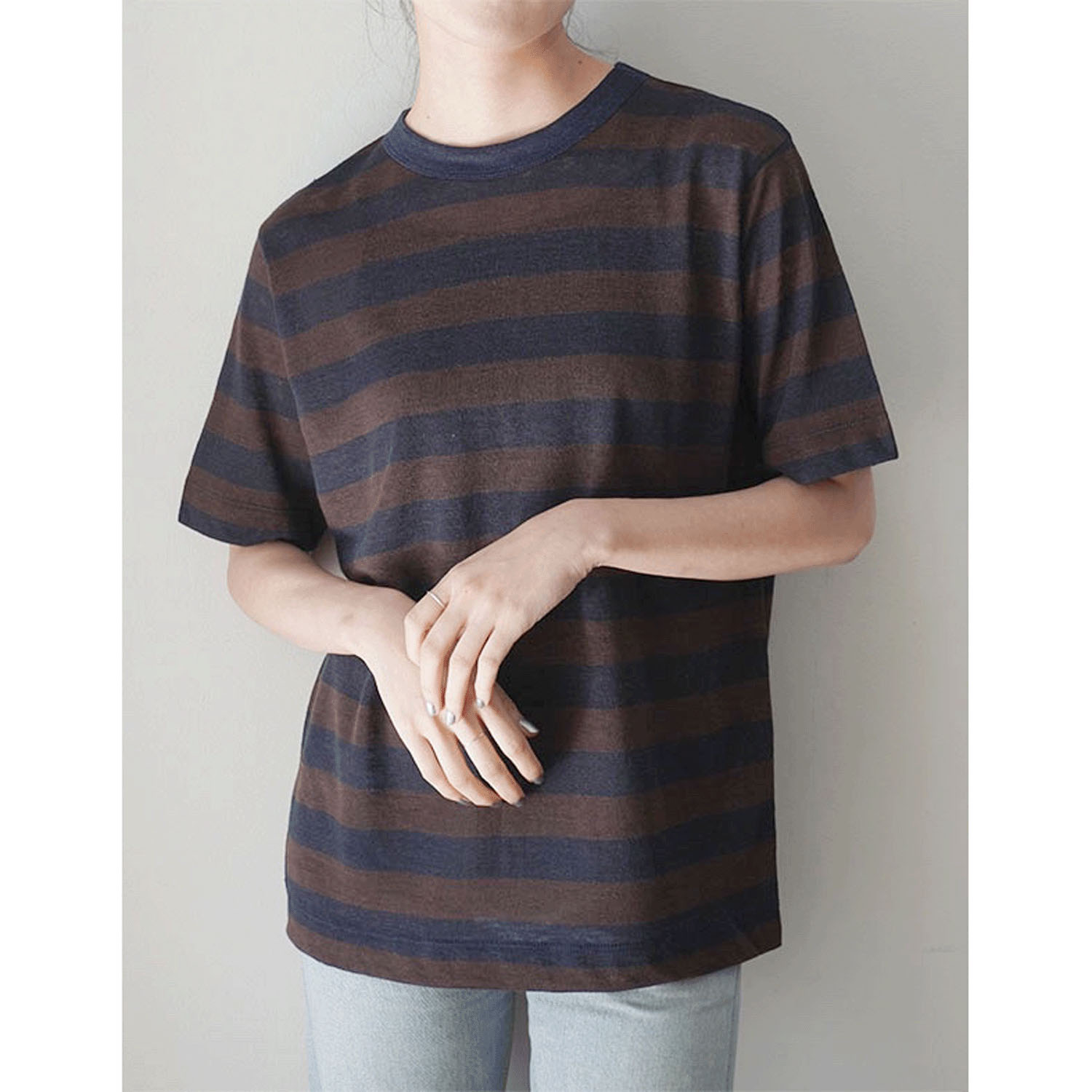 【Insta Live】mao made ハーフスリーブ スタンダードしましまTEE - 画像5