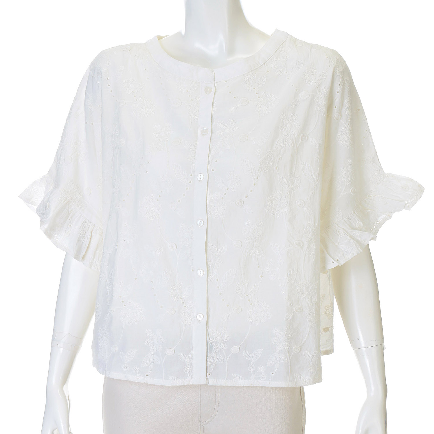 Fanaka フリルスリーブ刺繍ブラウス - 画像4