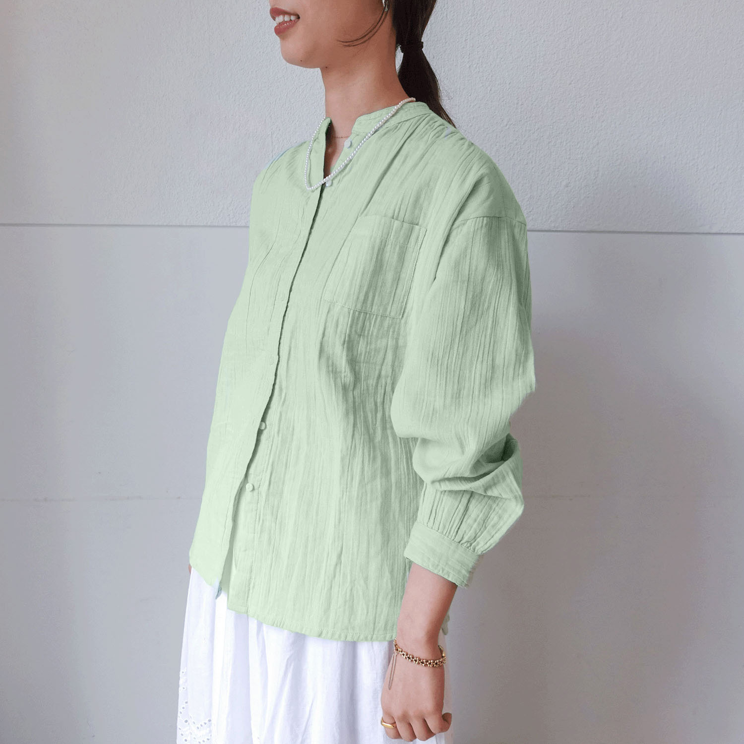 【Insta Live】Fanaka ダブルガーゼシャツブラウス - 画像11