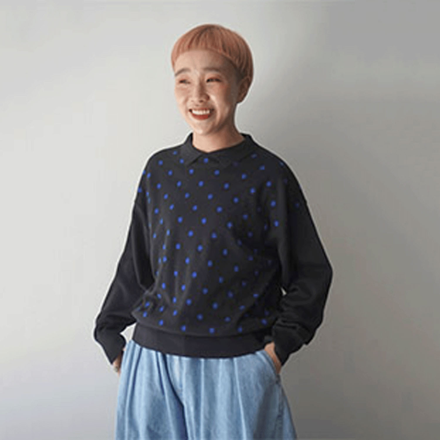 【Insta Live】mao made ちょこっと衿ドットWジャカードプルオーバー - 画像4