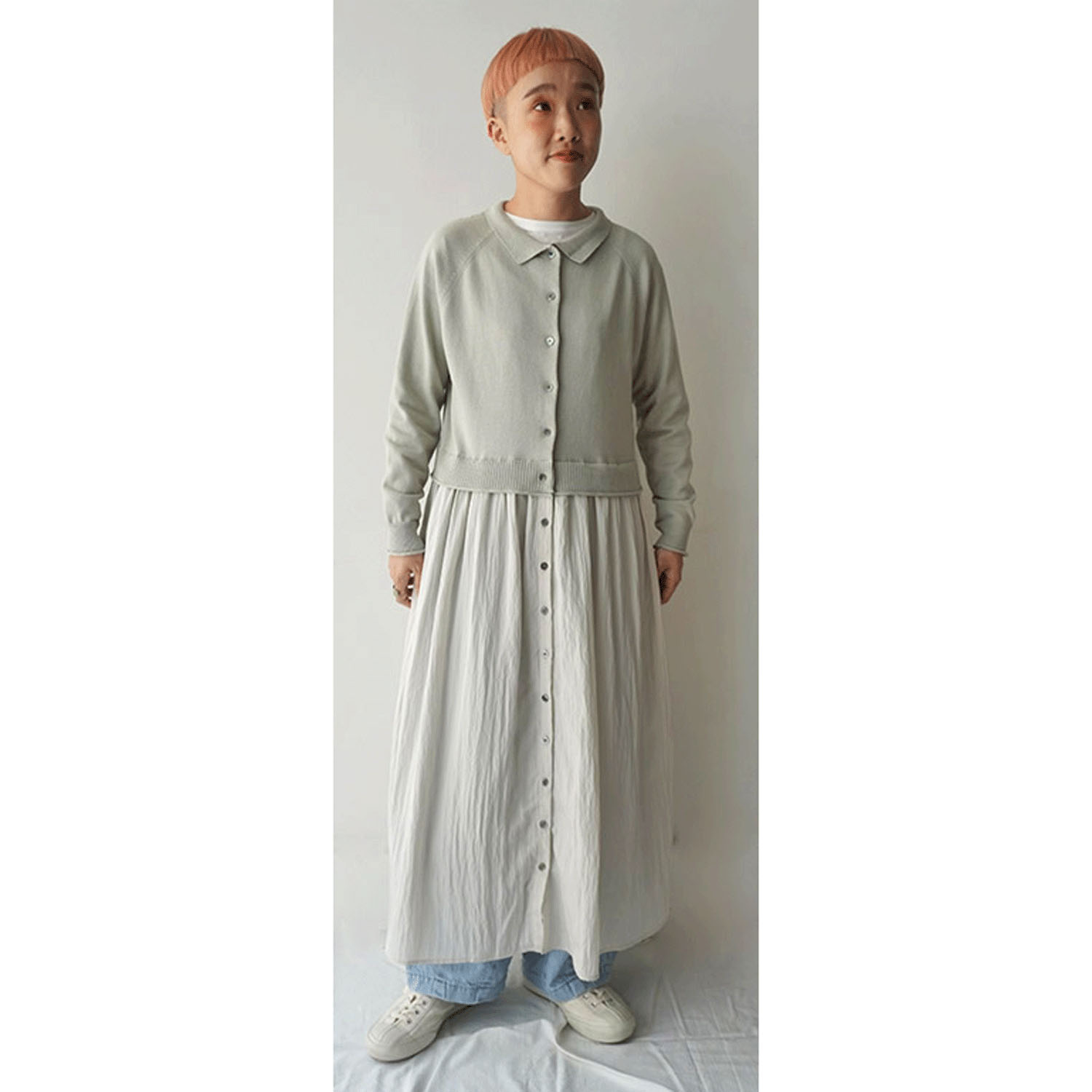 【Insta Live】mao made 衿付きカーデ＋ひらひらスカートロングカーディガン - 画像2