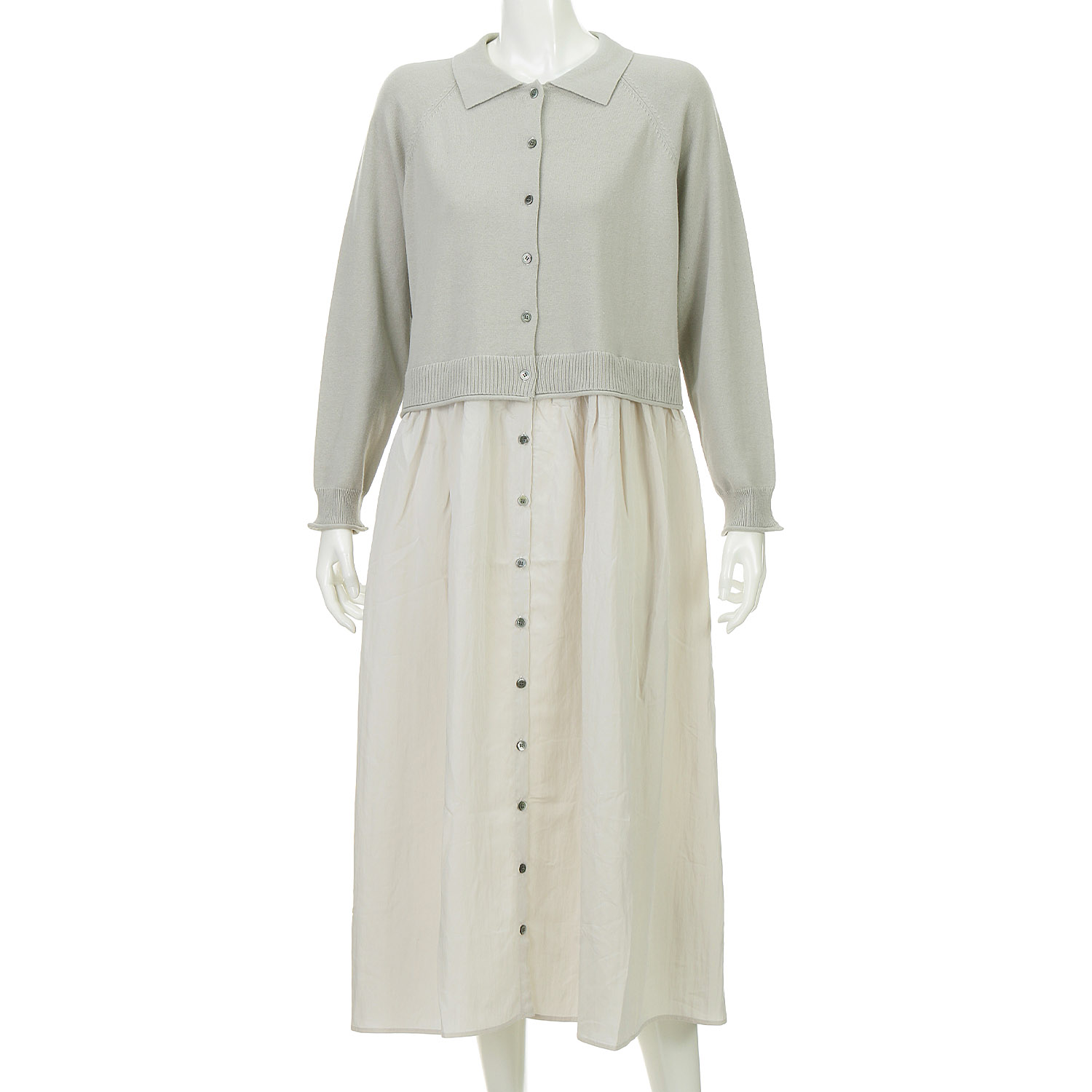 【Insta Live】mao made 衿付きカーデ＋ひらひらスカートロングカーディガン - 画像4