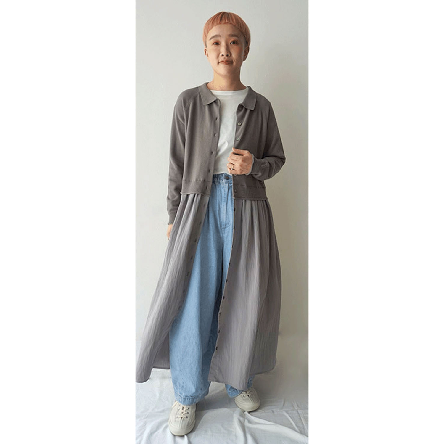 【Insta Live】mao made 衿付きカーデ＋ひらひらスカートロングカーディガン - 画像7