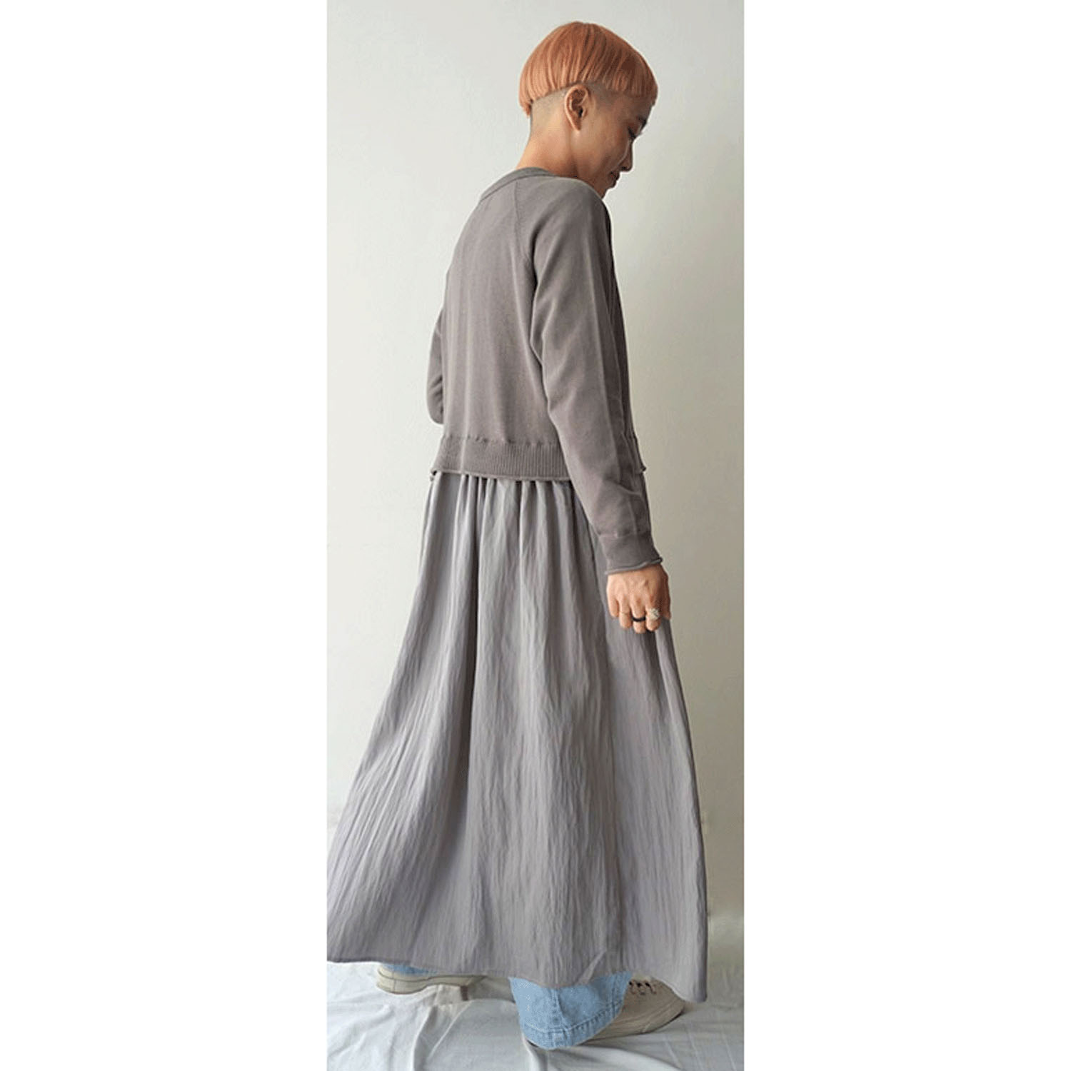 【Insta Live】mao made 衿付きカーデ＋ひらひらスカートロングカーディガン - 画像8