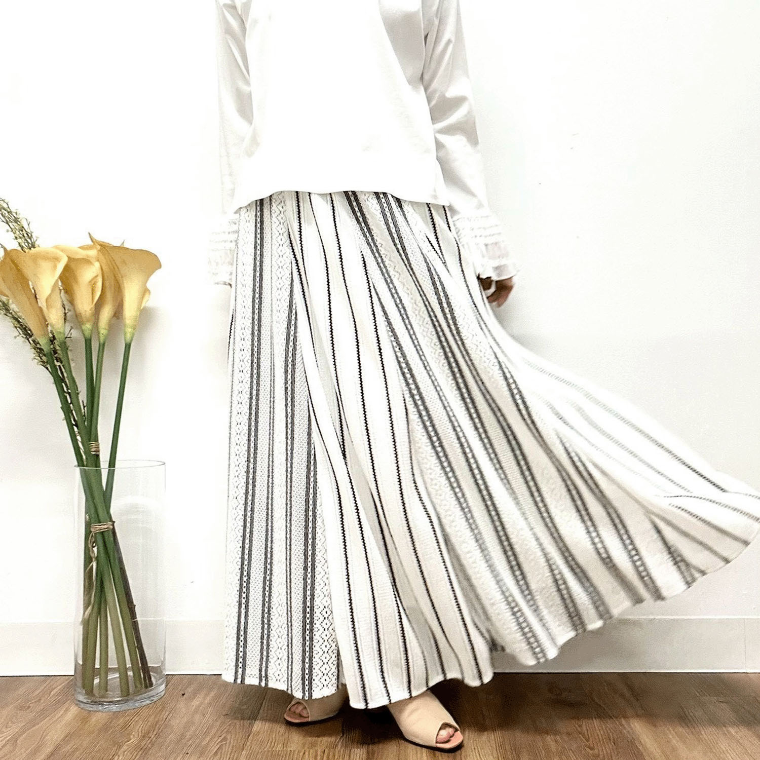 MONiLE ラッセルストライプ組み合せスカート - 画像3