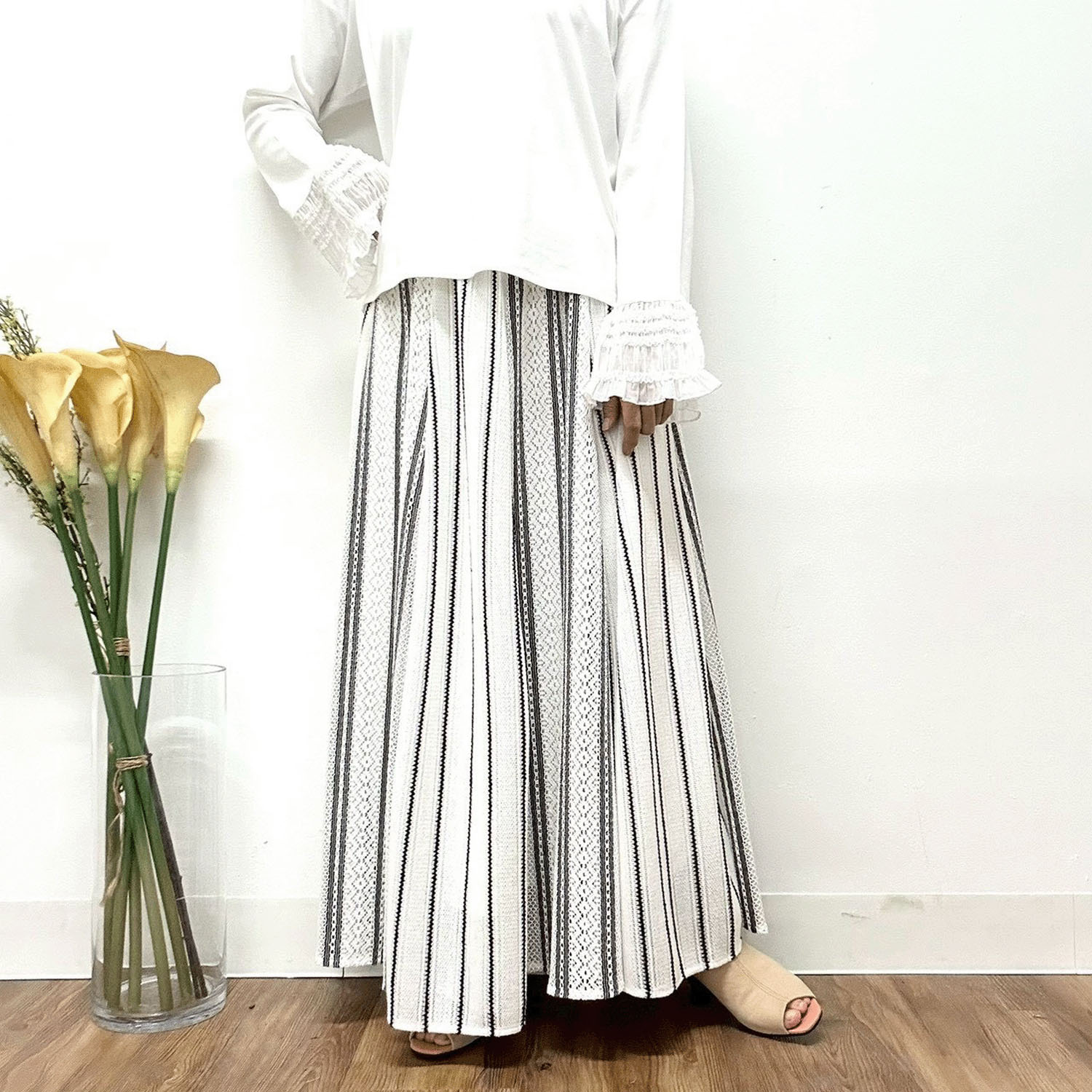 MONiLE ラッセルストライプ組み合せスカート