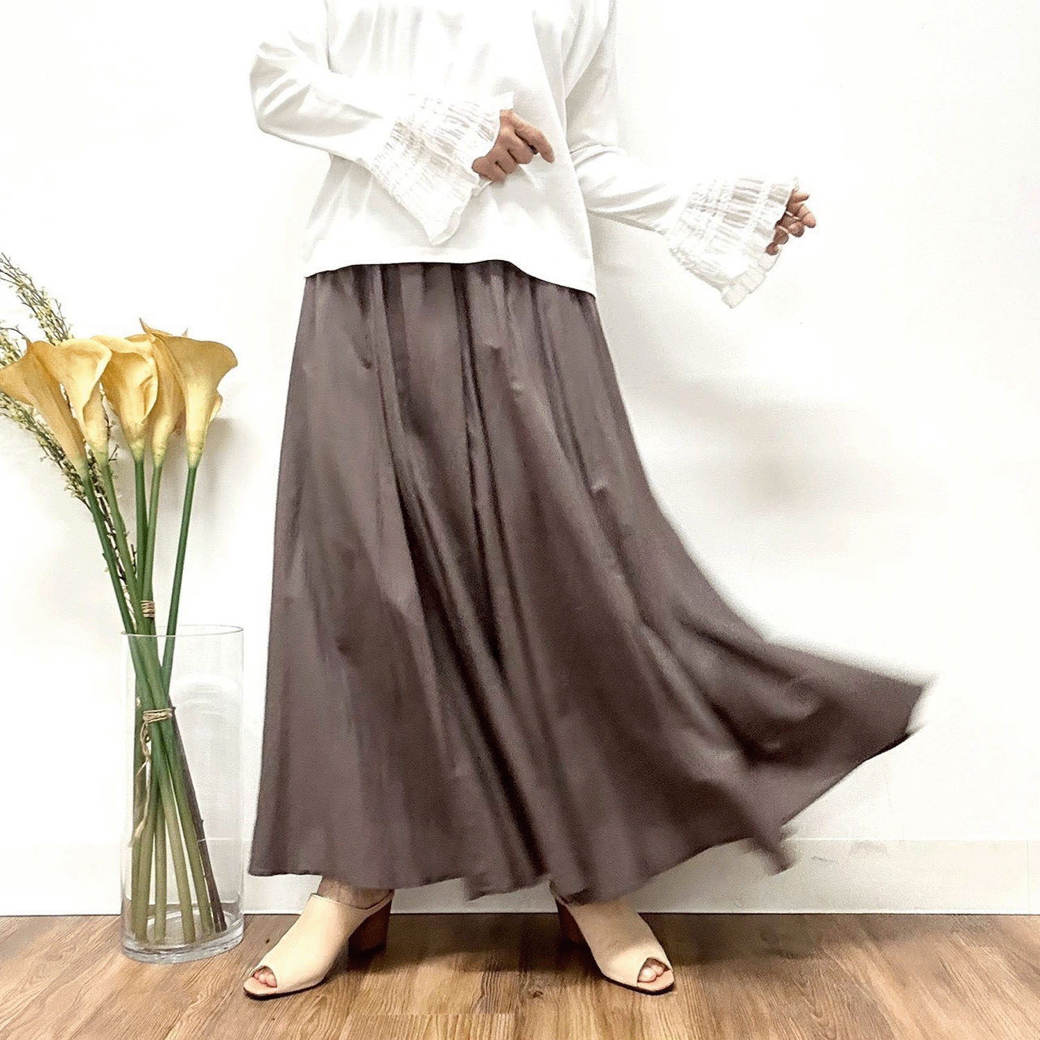 【Insta Live】MONiLE 綿レーヨンロングスカート - 画像3