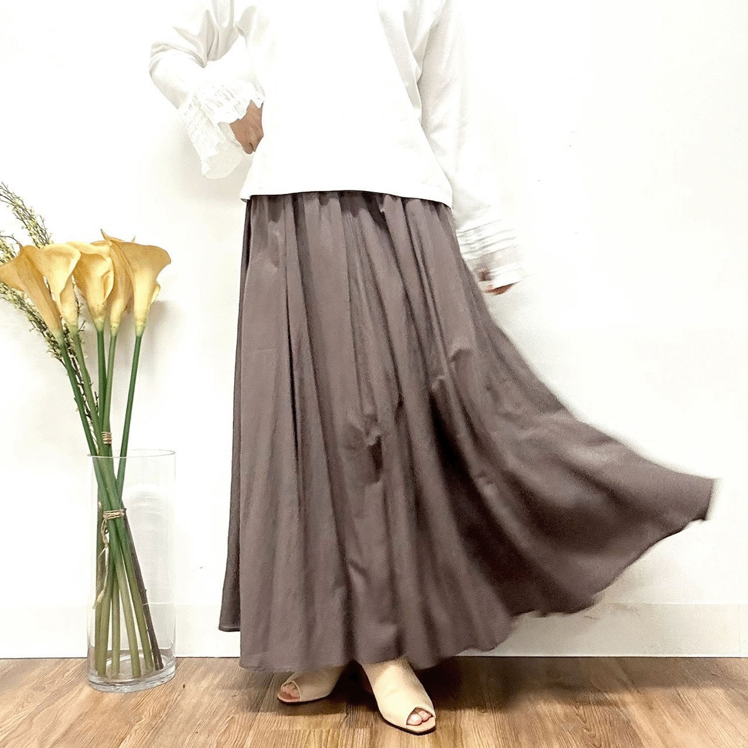 【Insta Live】MONiLE 綿レーヨンロングスカート - 画像4