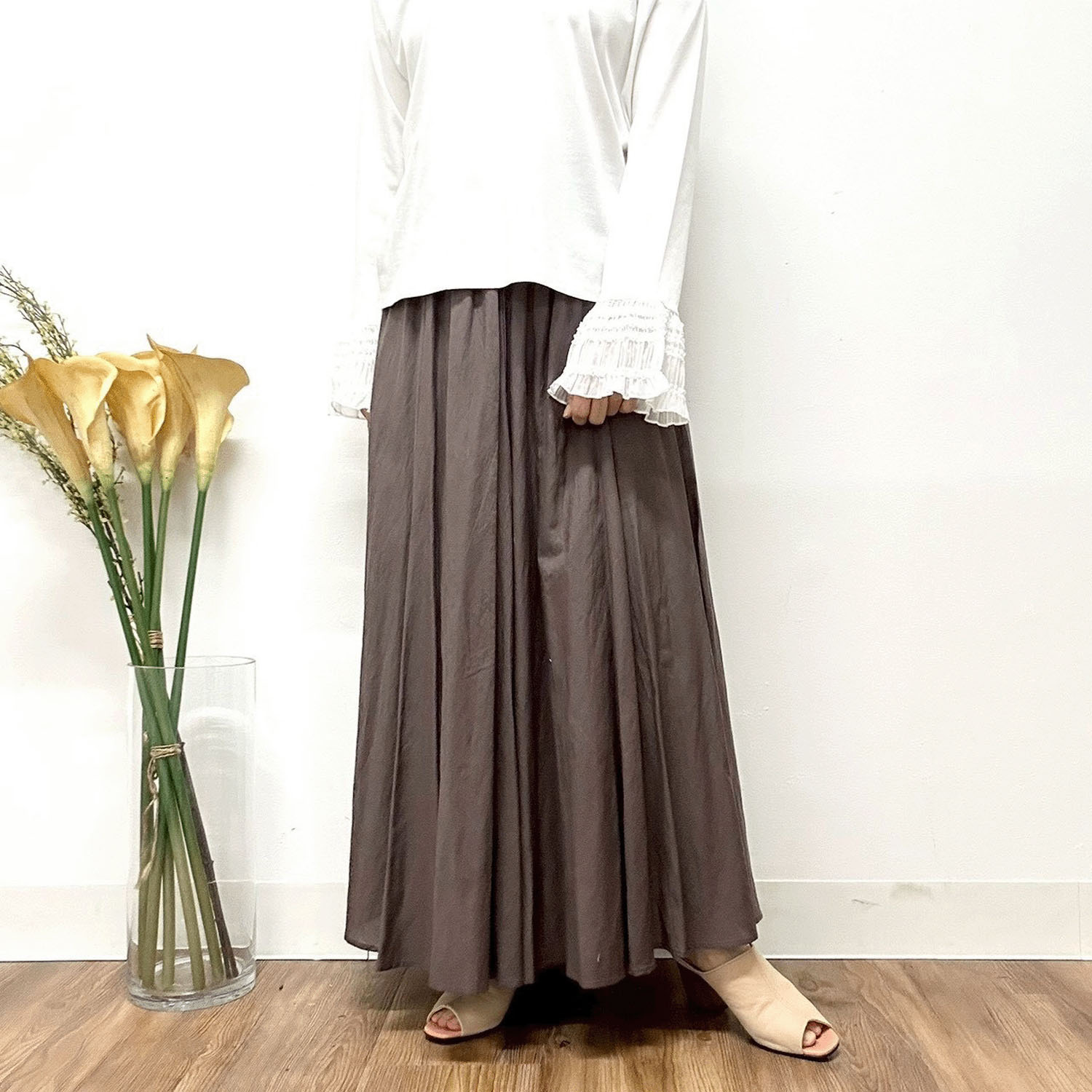 MONiLE 綿レーヨンロングスカート