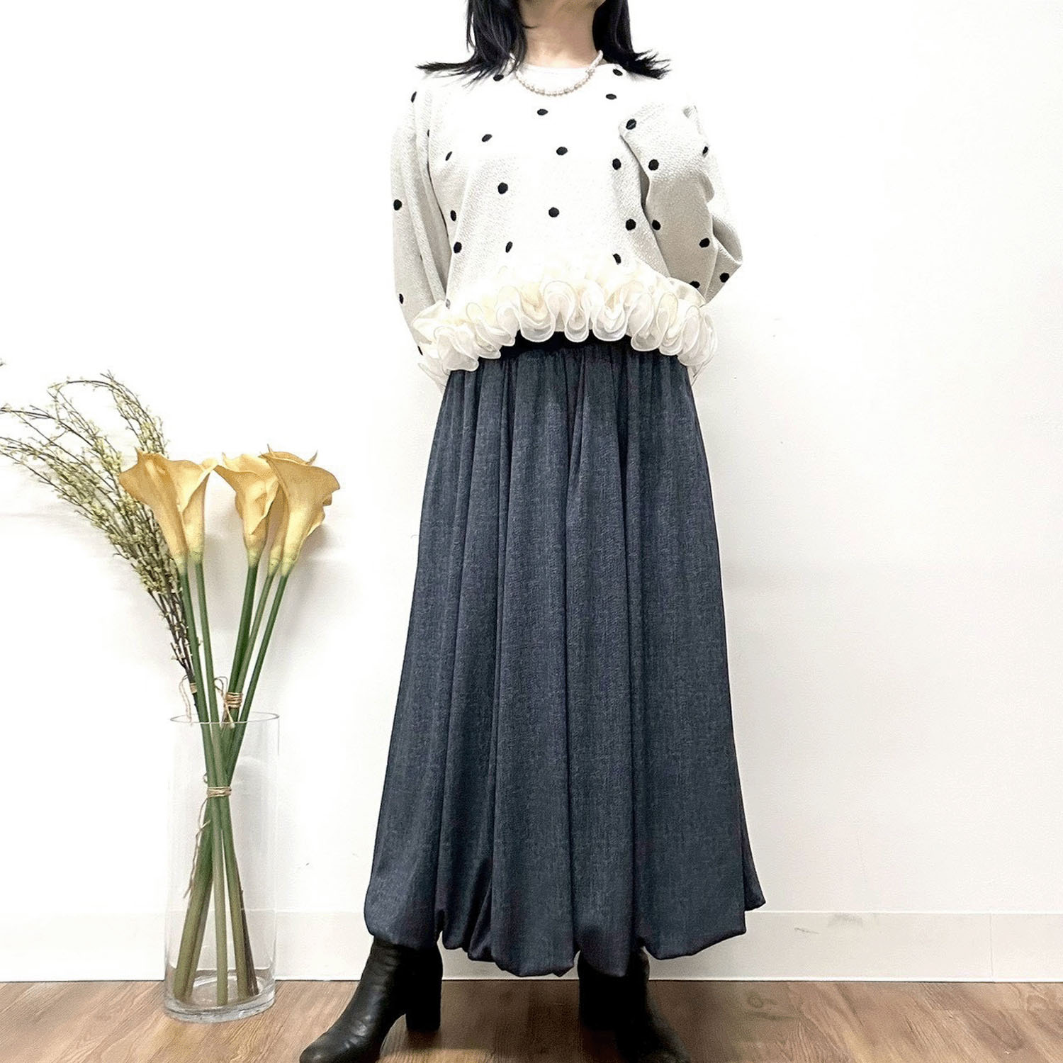 MONiLE ドットジャカード裾フリルトップス - 画像8