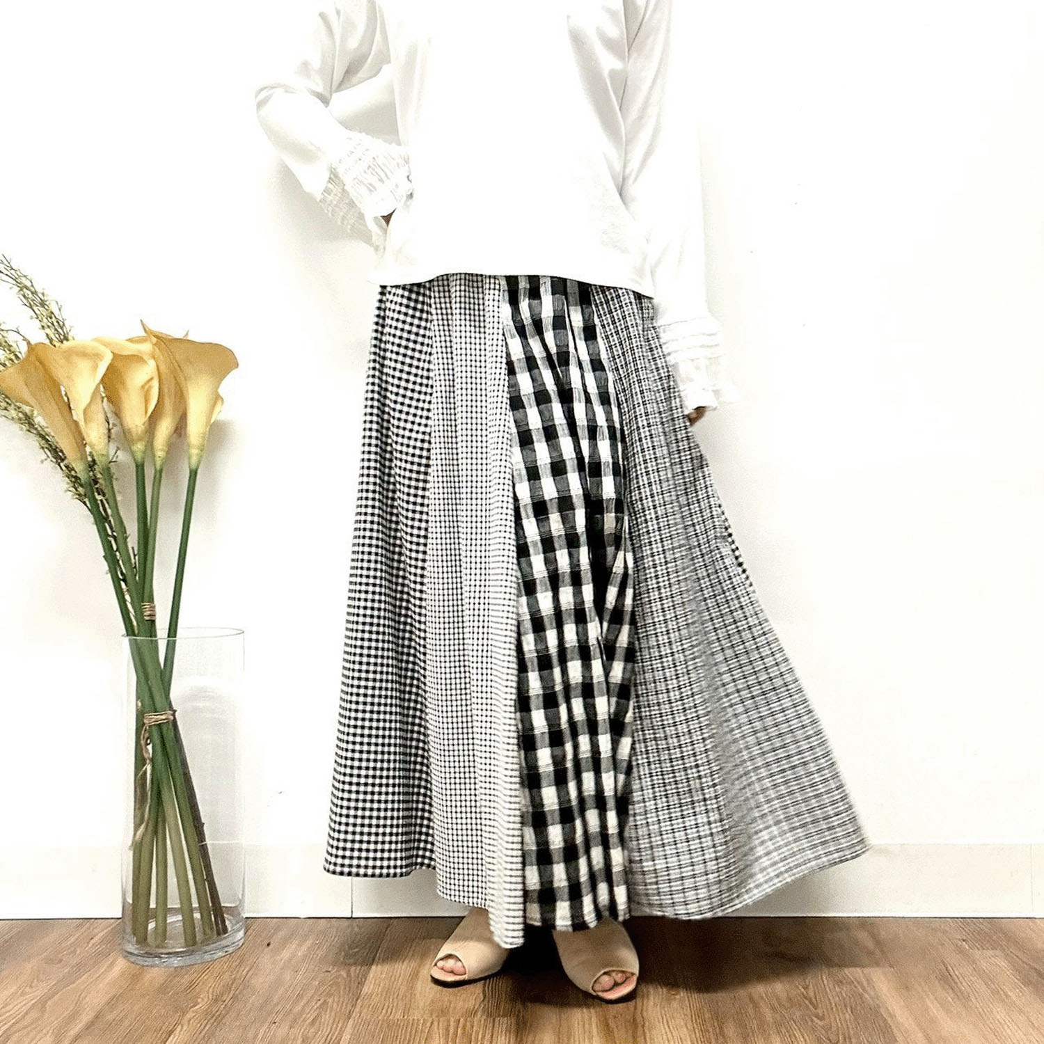 MONiLE サッカーチェック柄組み合わせスカート - 画像4