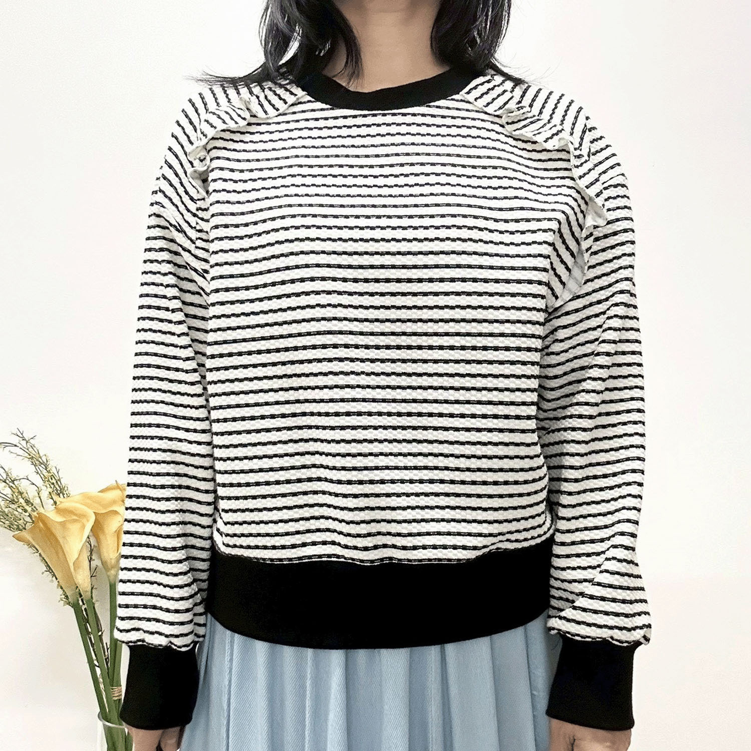 MONiLE ワッフルボーダーカットソー - 画像2