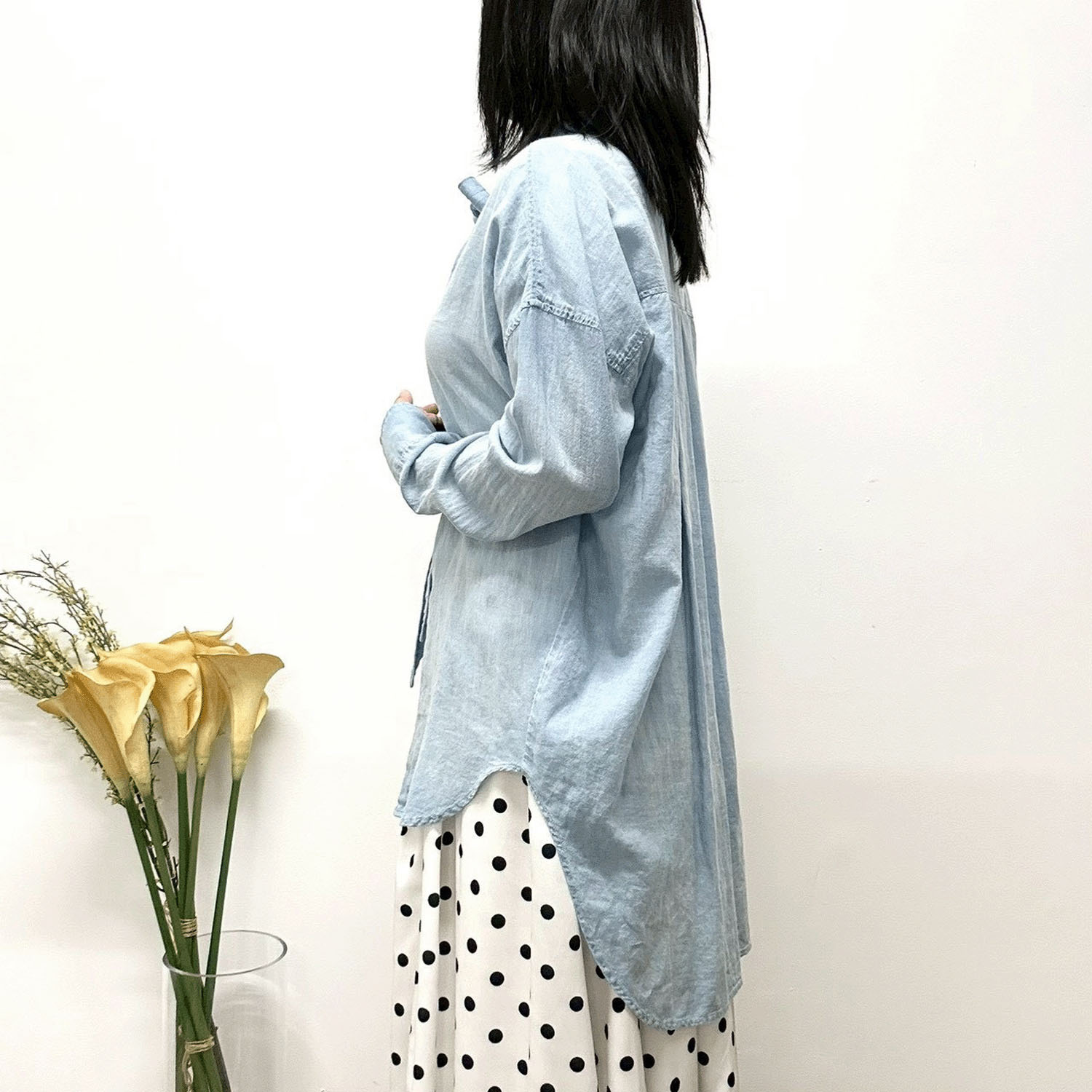 MONiLE シアーデニムボータイブラウス - 画像5