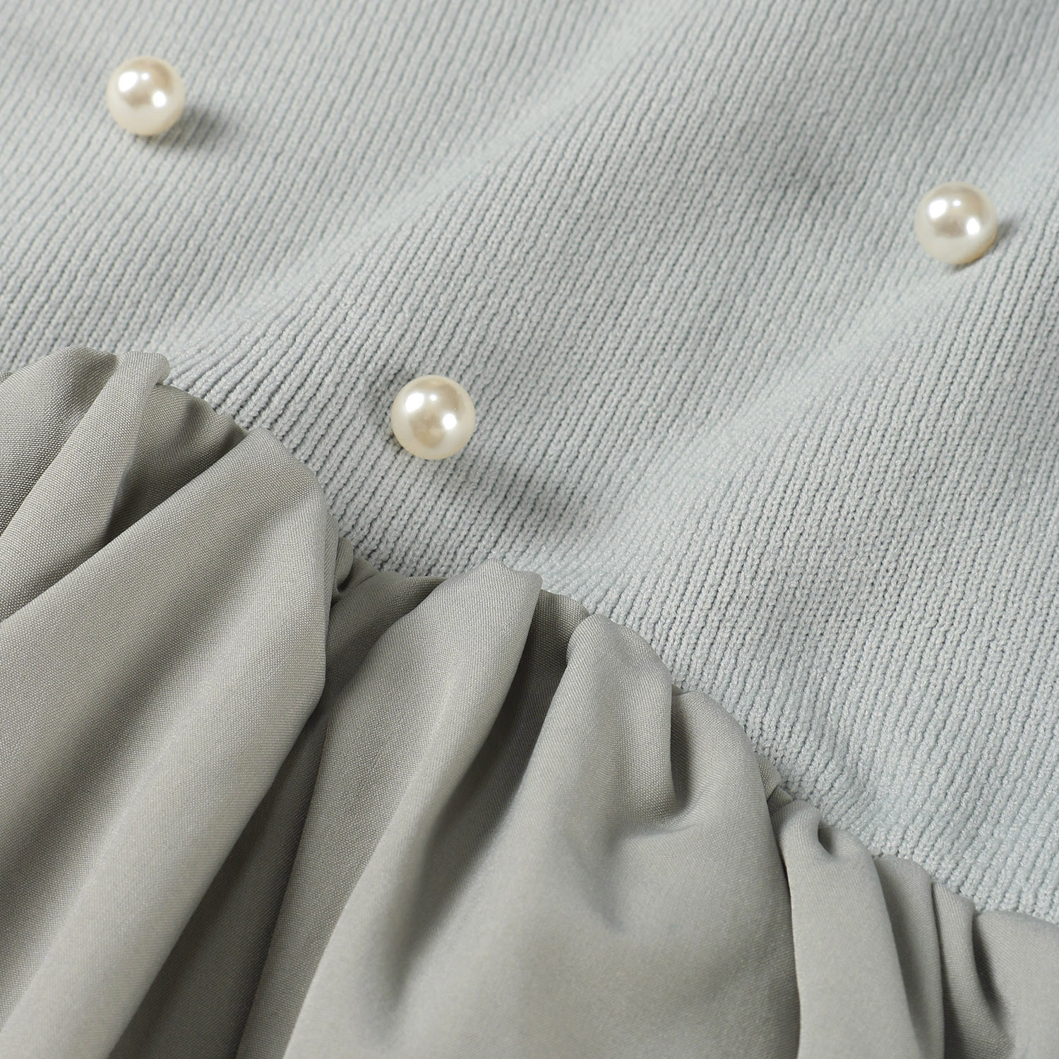 MONiLE パール付きペプラムニット - 画像3