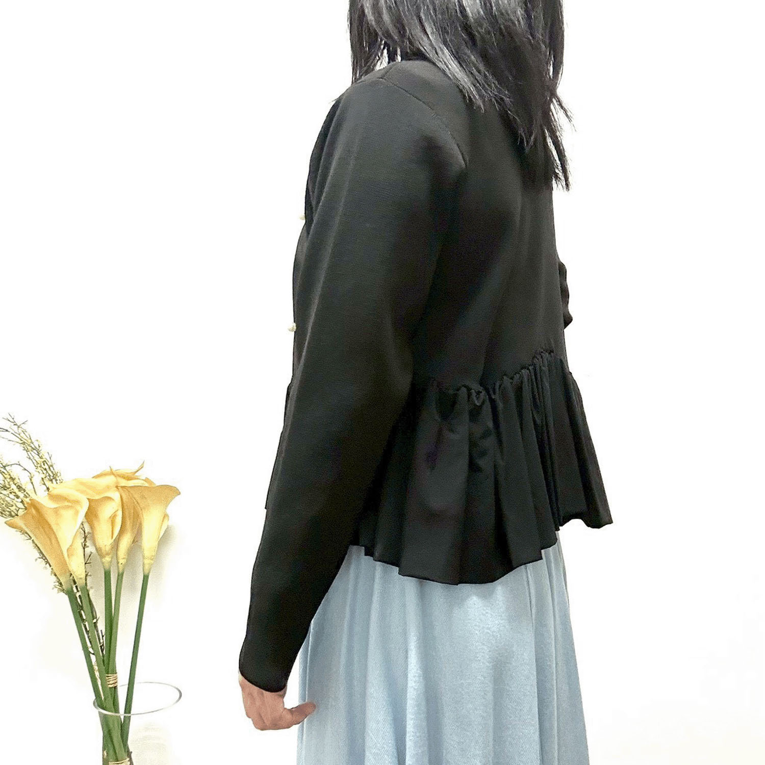 MONiLE パール付きペプラムニット - 画像8