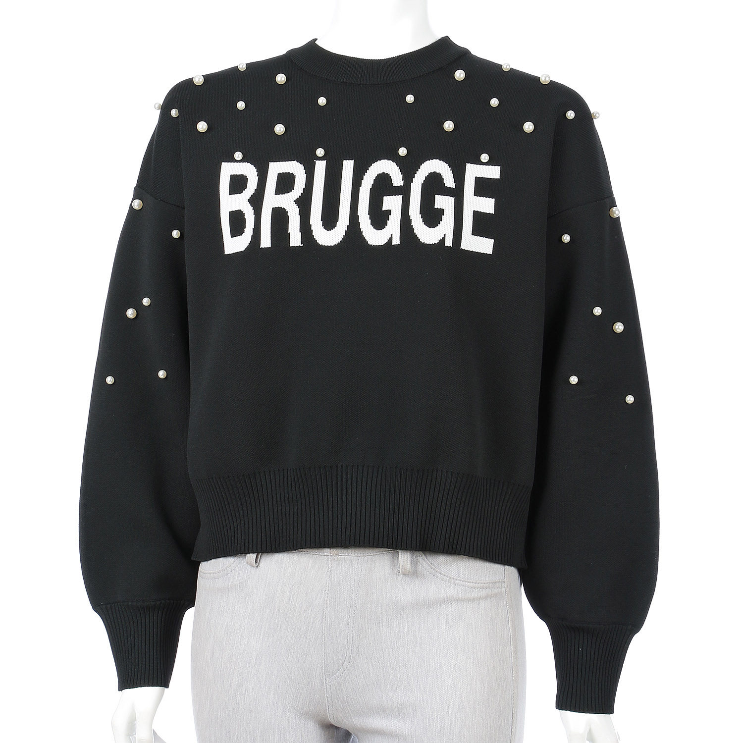 MONiLE パール付きロゴジャカードニット - 画像2