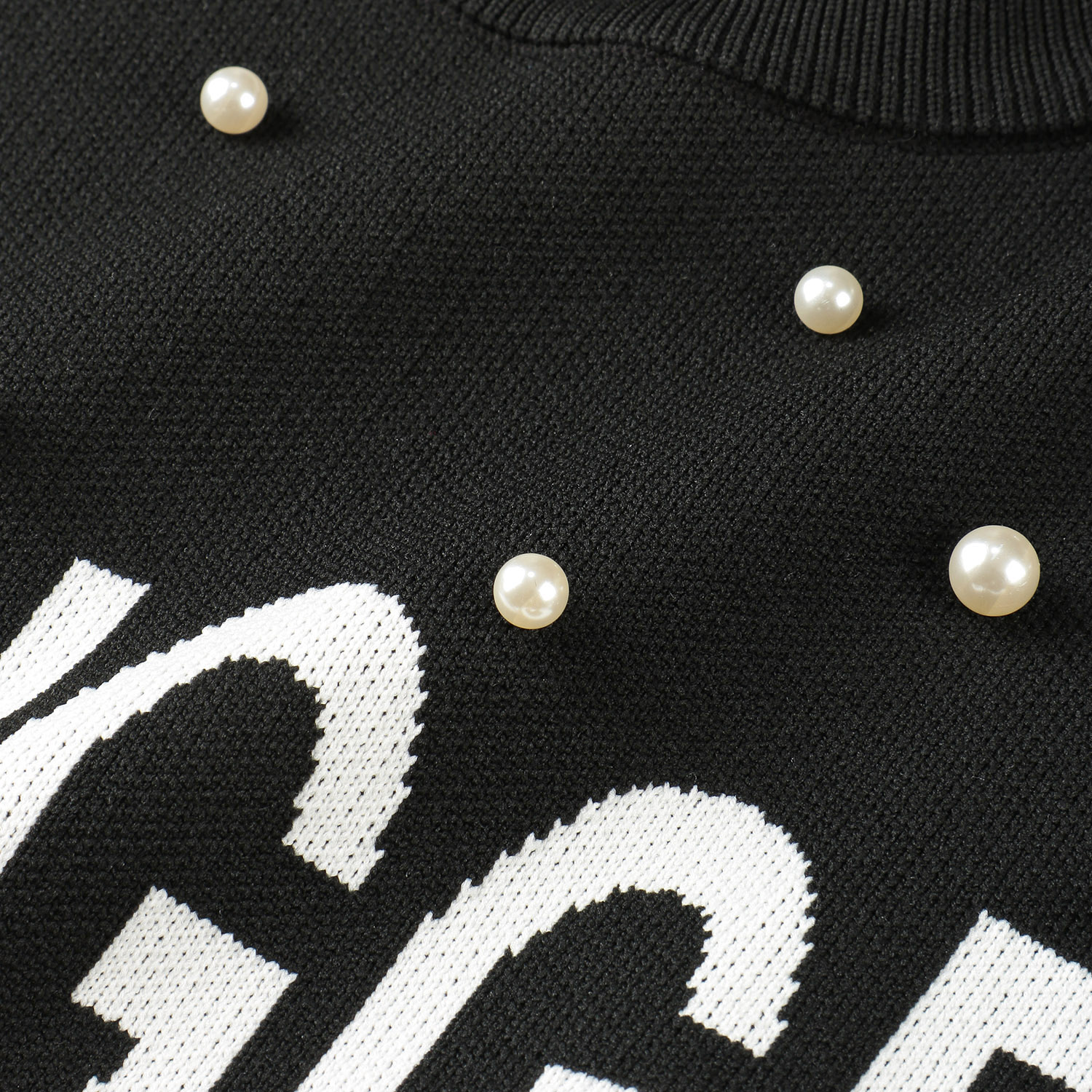 MONiLE パール付きロゴジャカードニット - 画像4