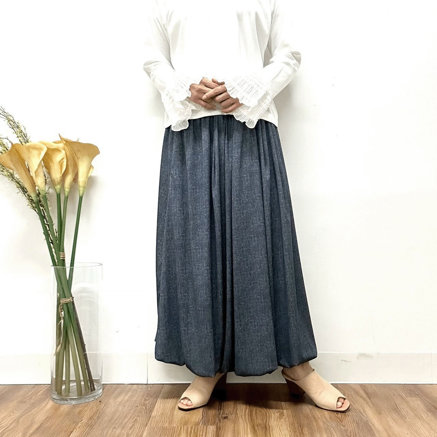 MONiLE デニムデジタルプリントバルーンスカート - 画像2