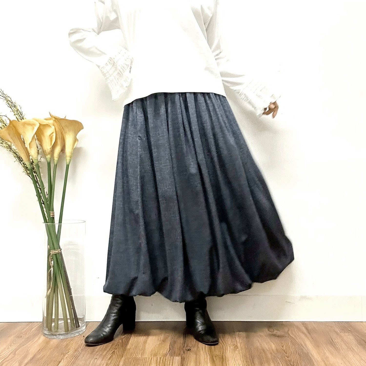 MONiLE デニムデジタルプリントバルーンスカート - 画像4