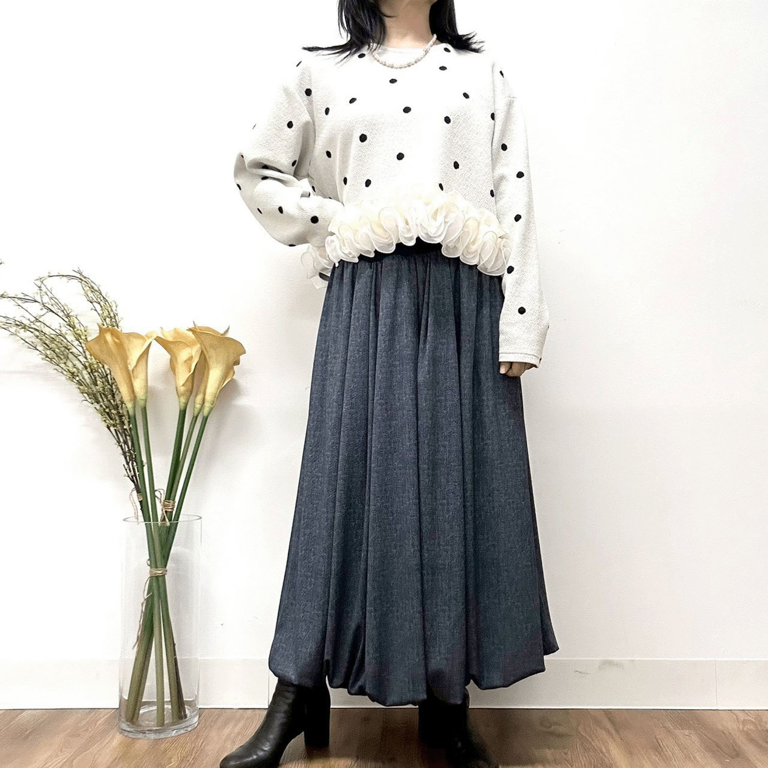 MONiLE デニムデジタルプリントバルーンスカート - 画像7