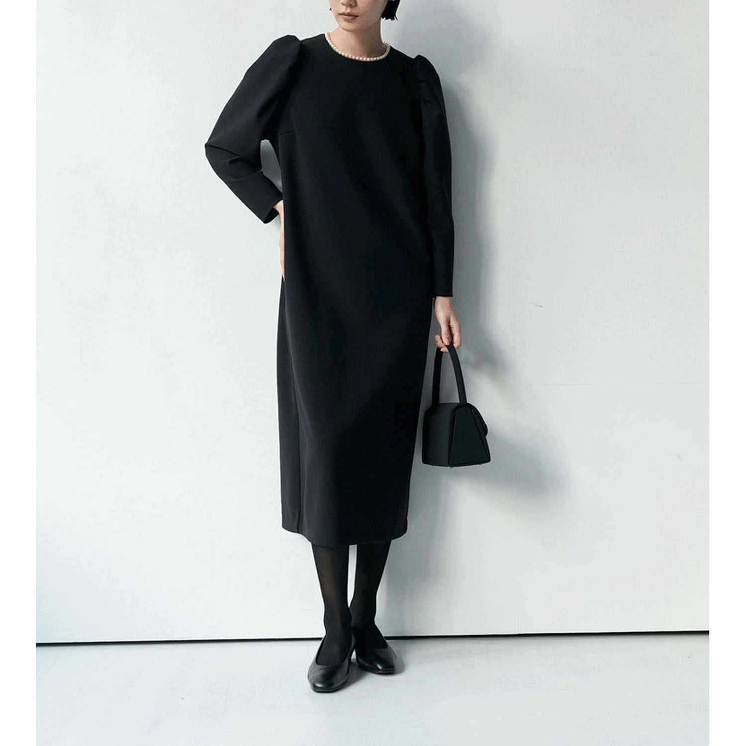 【Insta Live】Brown＆Street パフスリーブワンピース