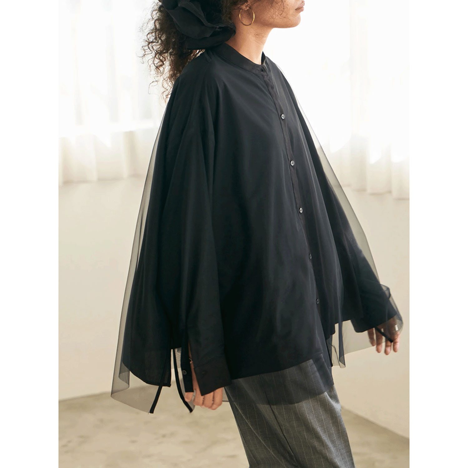 【Insta Live】Brown＆Street チュールレイヤードシャツブラウス - 画像15