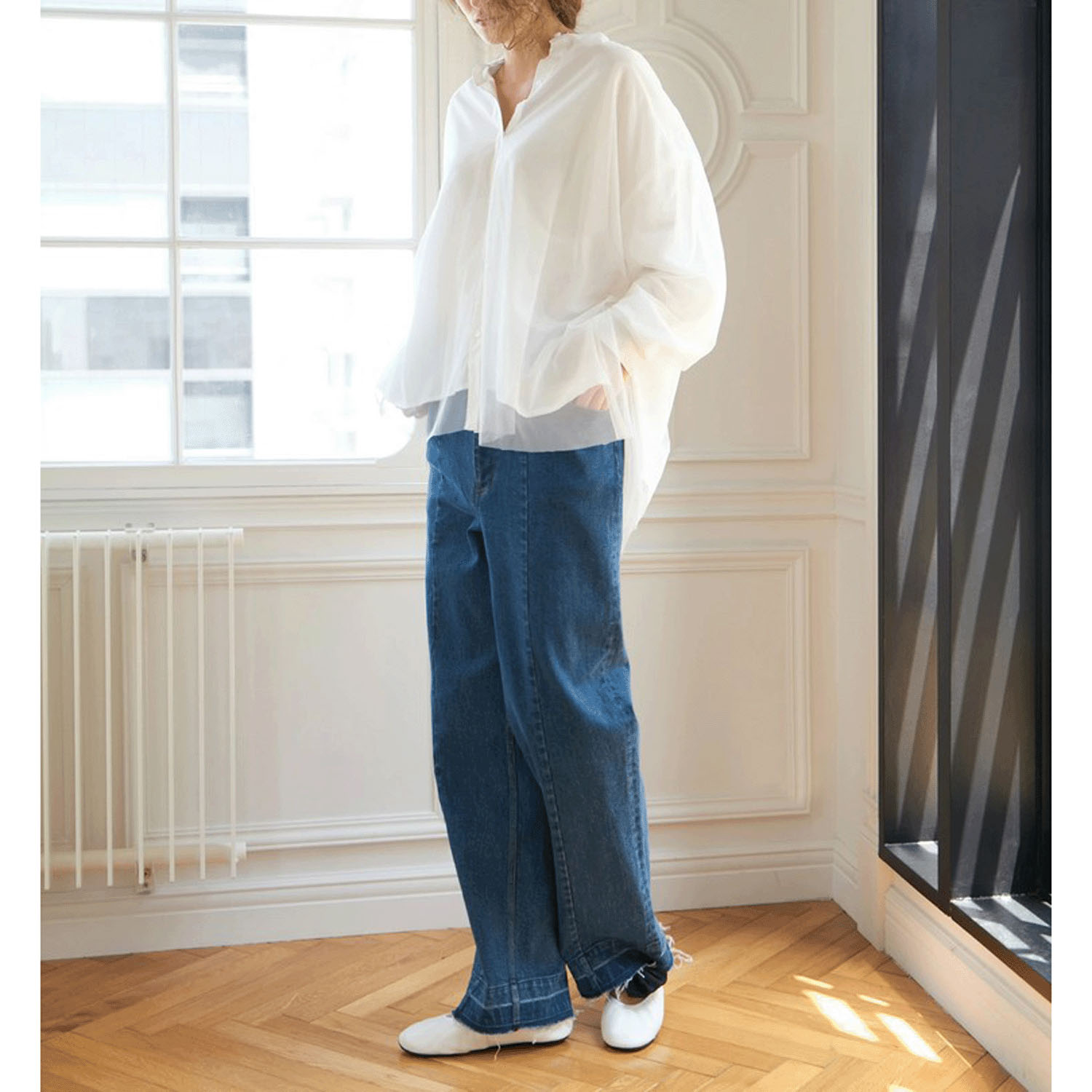 【Insta Live】Brown＆Street チュールレイヤードシャツブラウス - 画像9