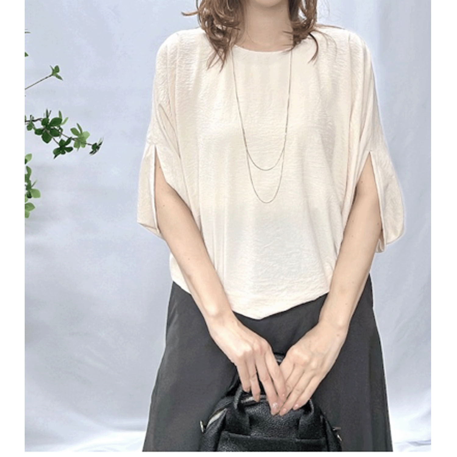 Dona Marie 半円フォルム5分袖ブラウス