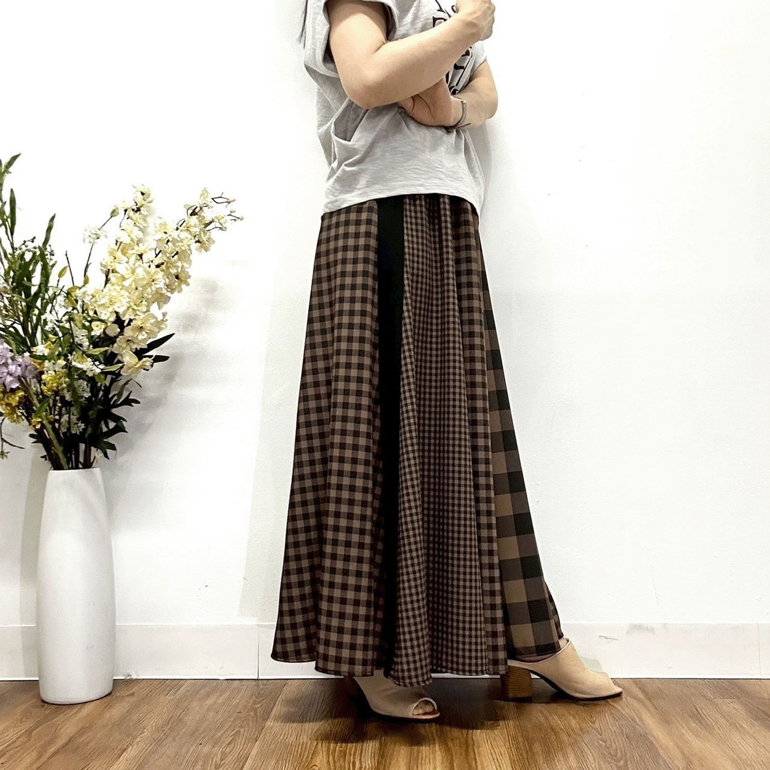 MONiLE ギンガムチェック組み合わせロングスカート - 画像5