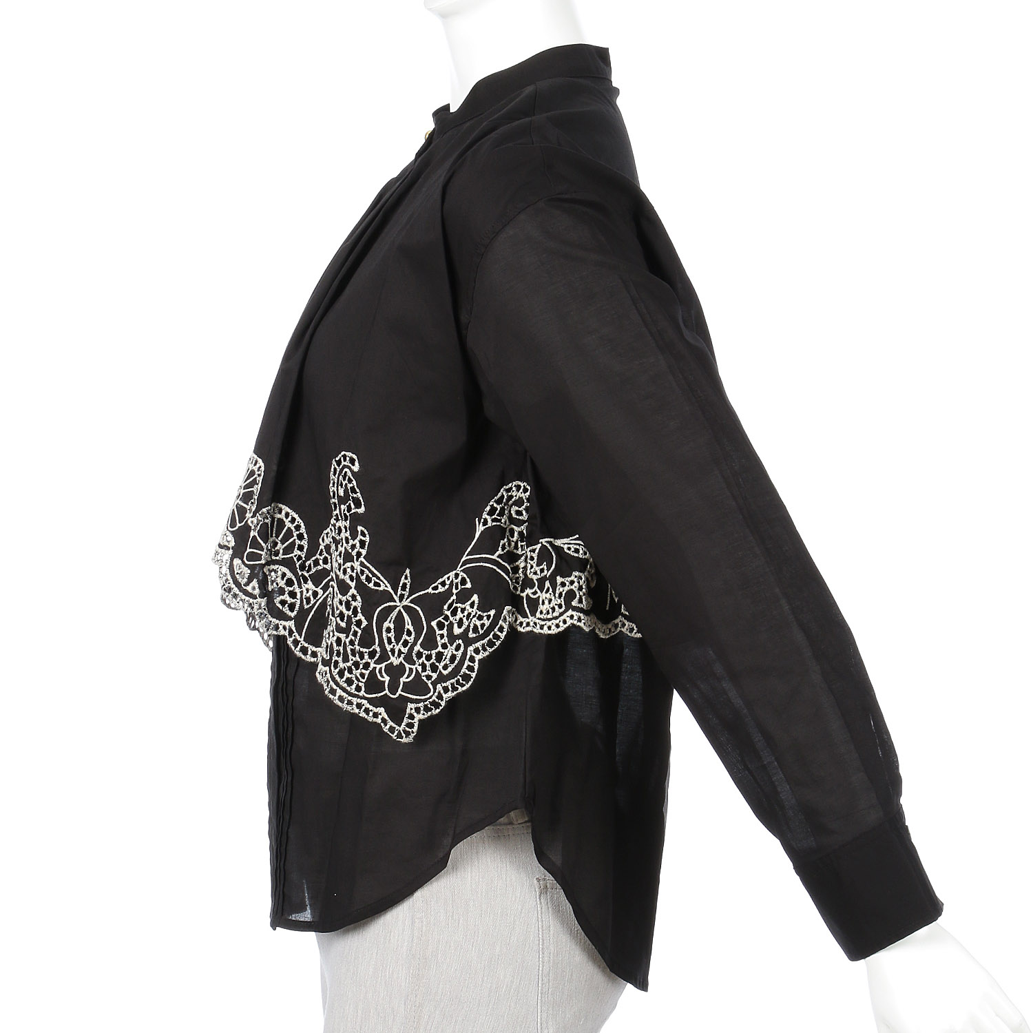 trois 刺繍コットンボイルフラップブラウス - 画像13