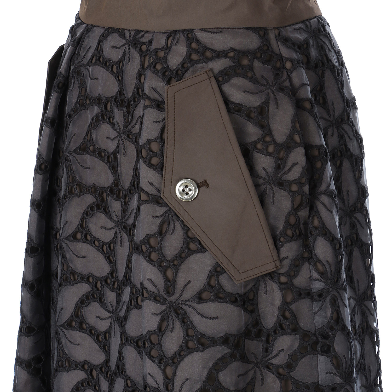 trois オーガンジーレース×ツイルレイヤードスカート - 画像7