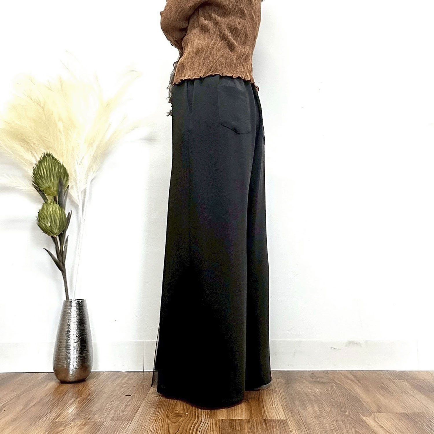 MONiLE ポリポンチ＆チュールタックパンツ - 画像4