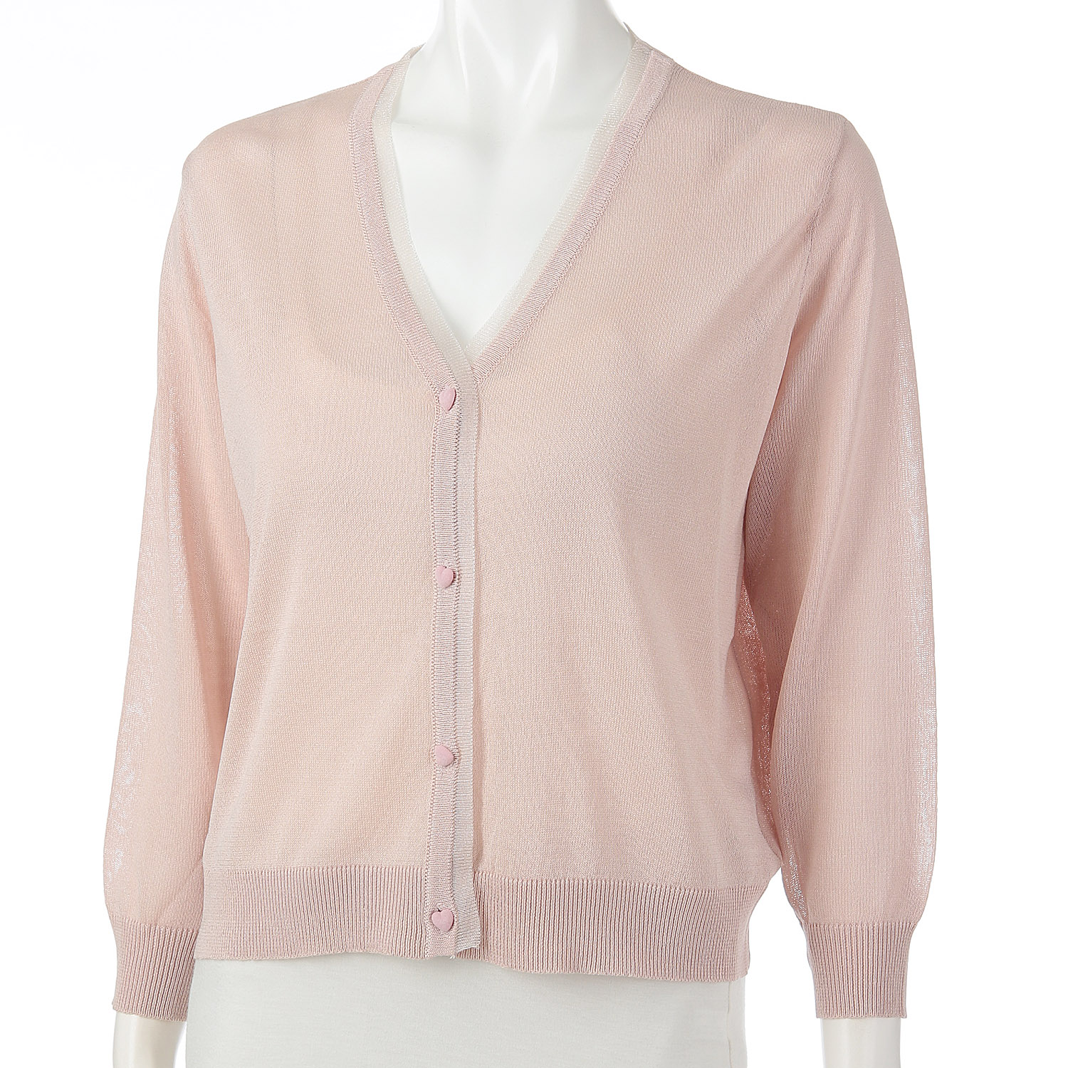 ハートボタンニットカーデ - 画像4