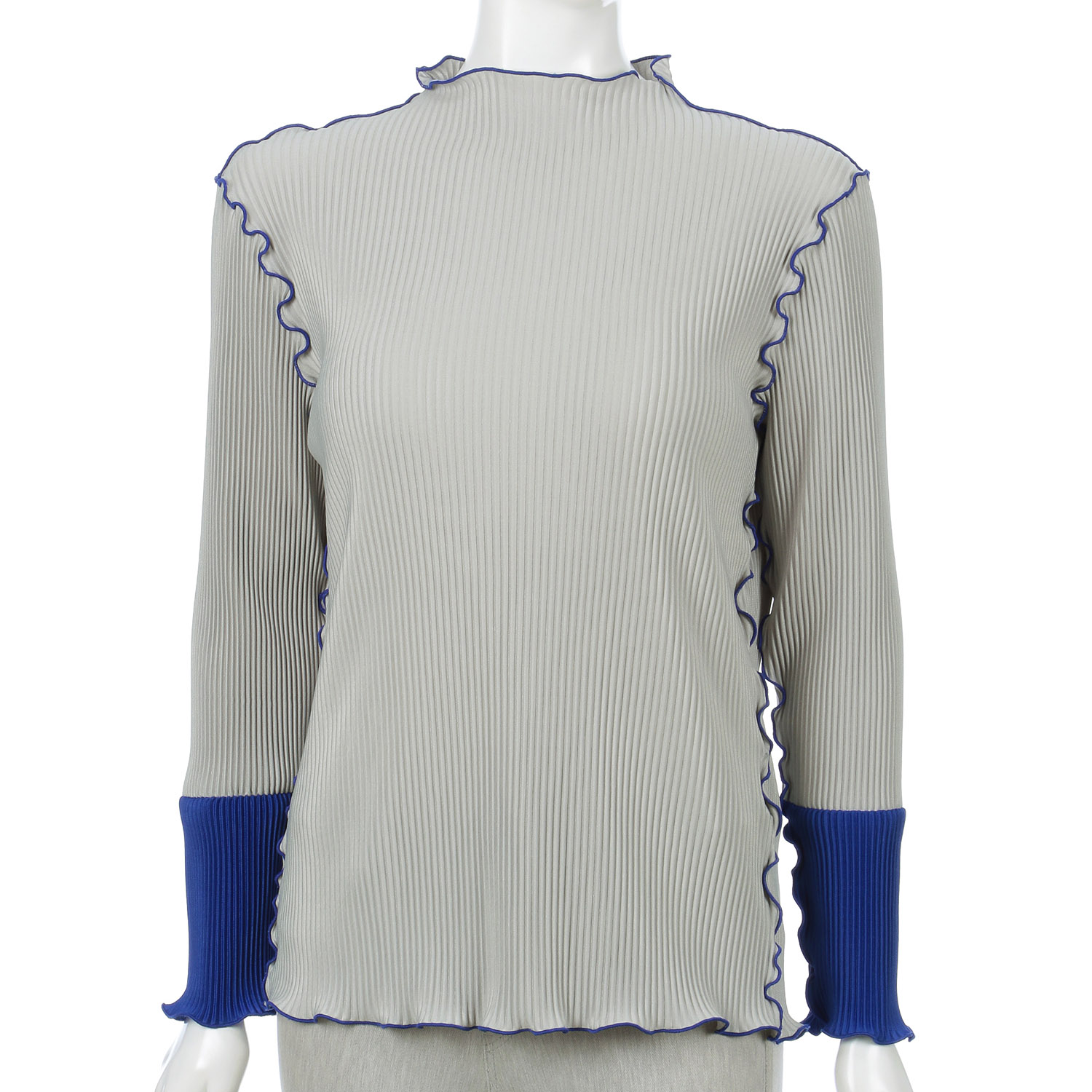 プリーツ配色メロウプルオーバー