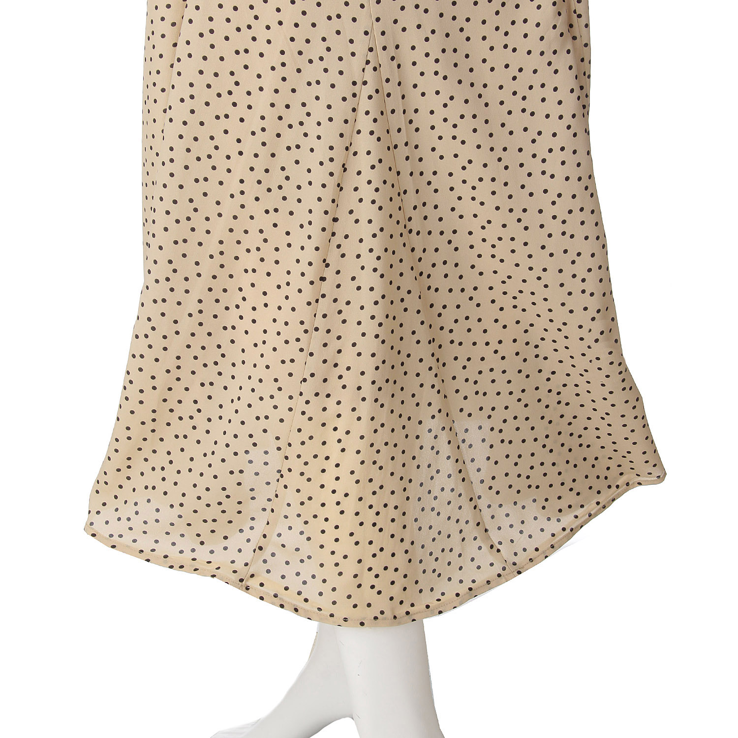 ノースリーブドットフレアワンピース - 画像4