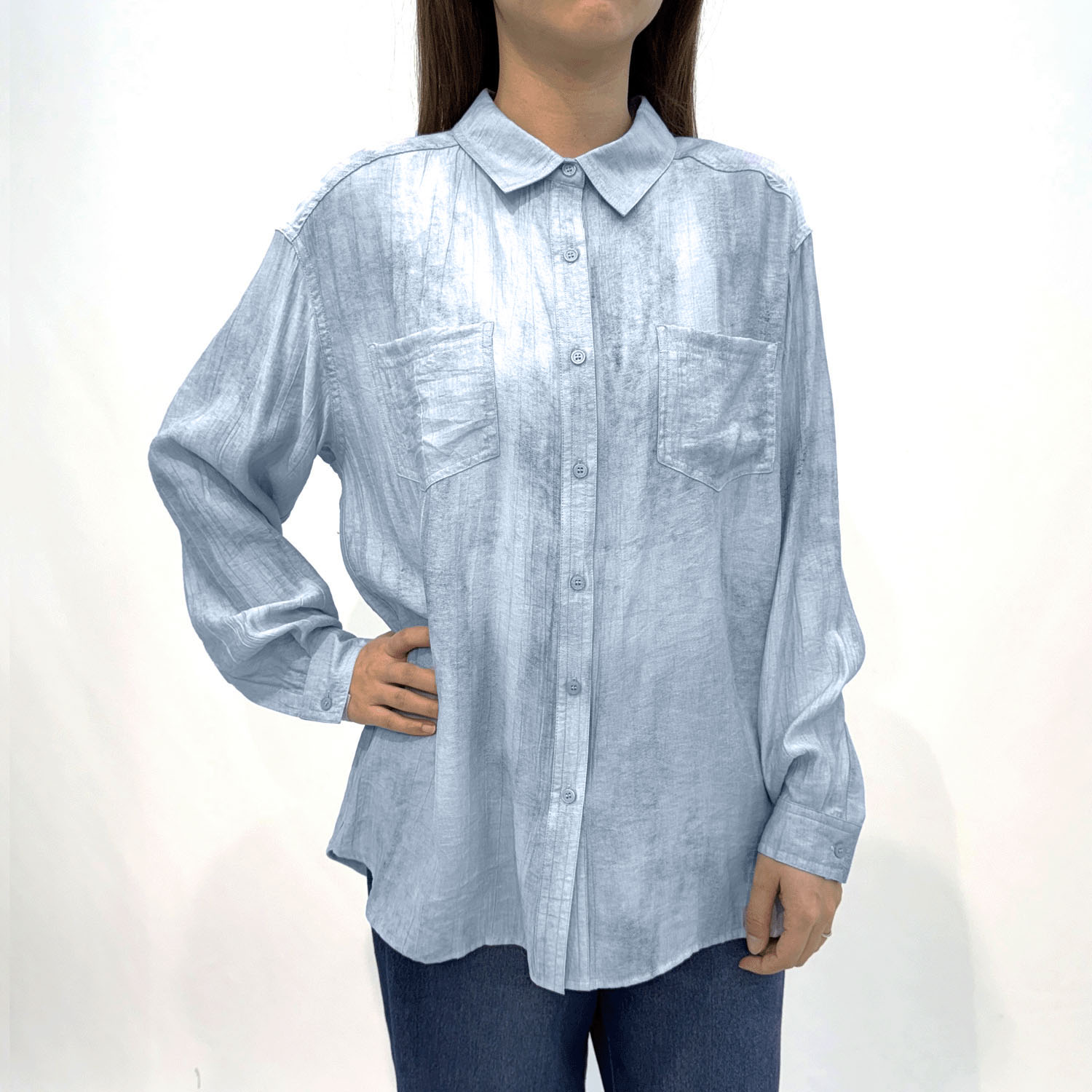 セミシアーデニム風シャツ - 画像4