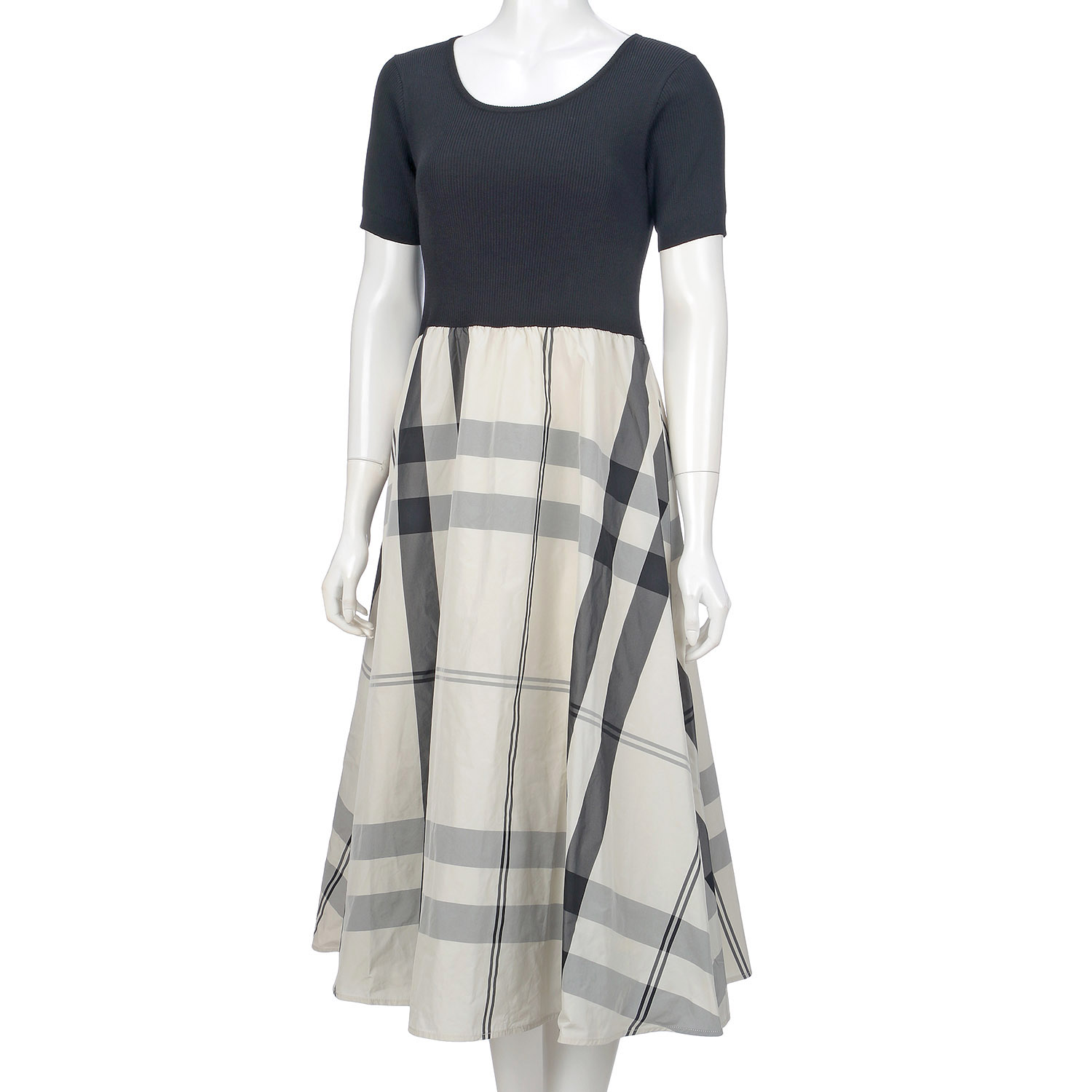 チェックタフタニットワンピース - 画像3