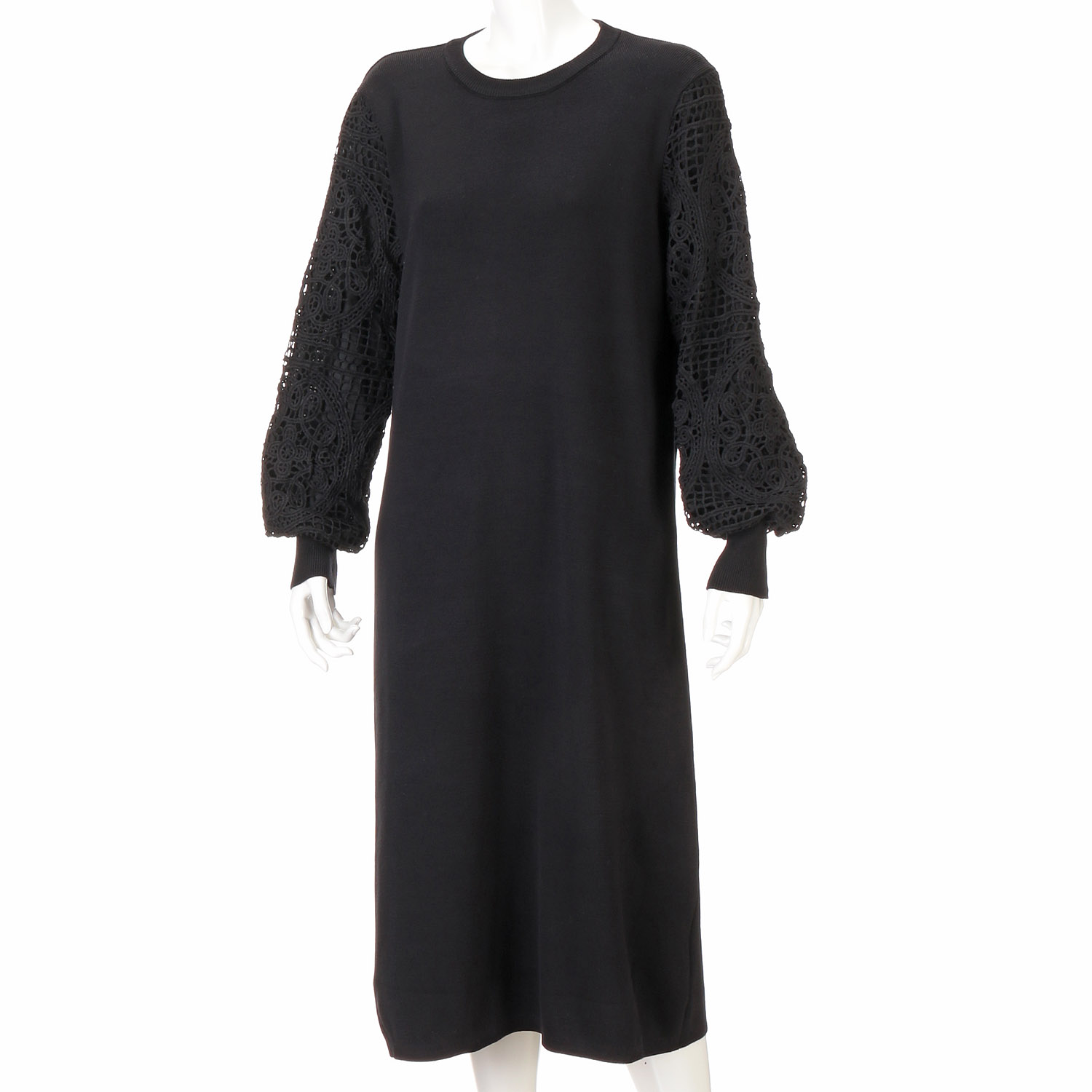 袖レースニットワンピース - 画像4